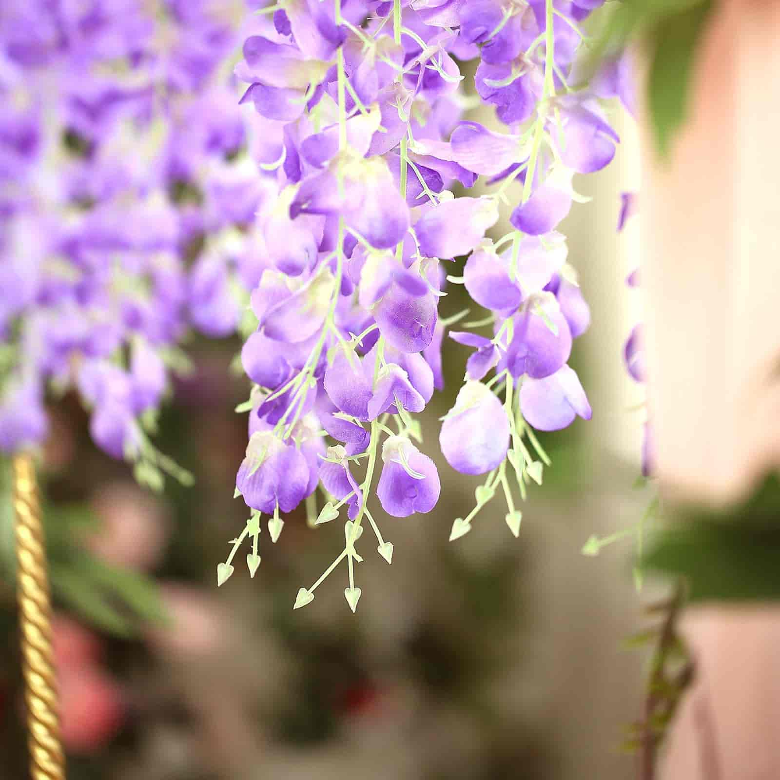 Stunning 42' Silk Lavender Lilac Wisteria Garland - 5 Strands