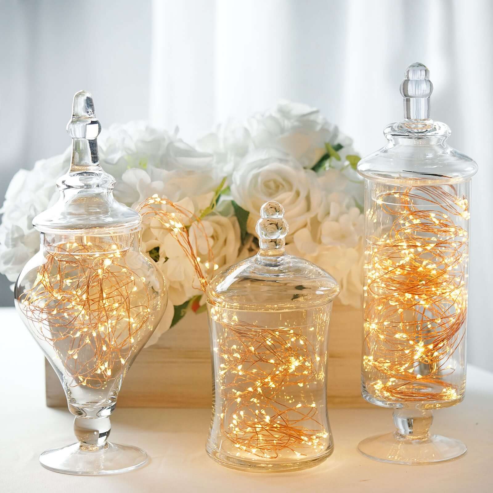 Hot Sale! Set of 3 Clear Glass Candy Jars with Snap - On Lids for Stylish Party Favors