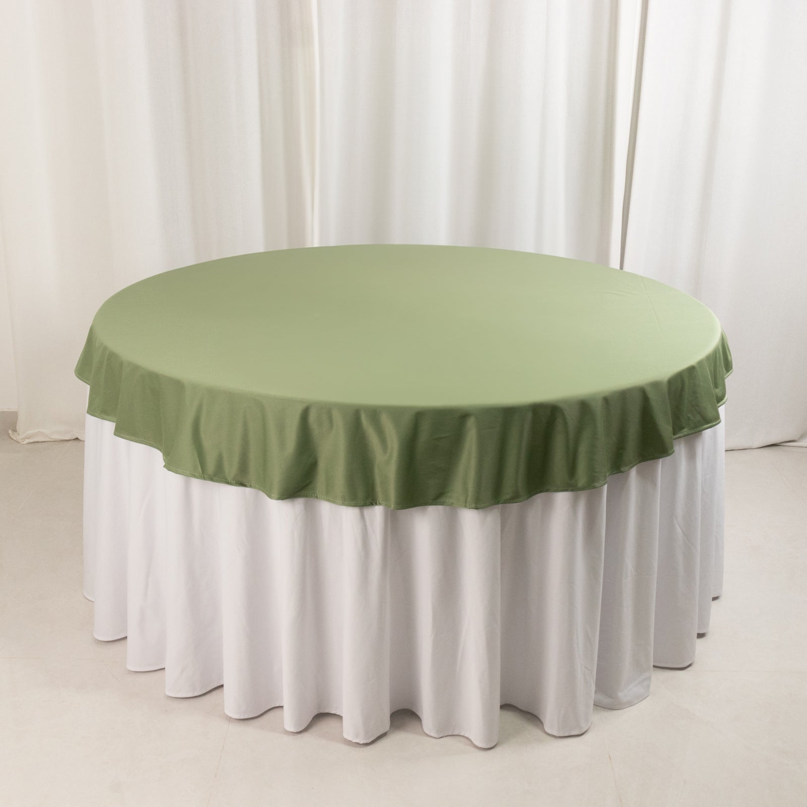 Premium 70' Round Scuba Tablecloth in Dusty Sage Green - Stain & Wrinkle Free
