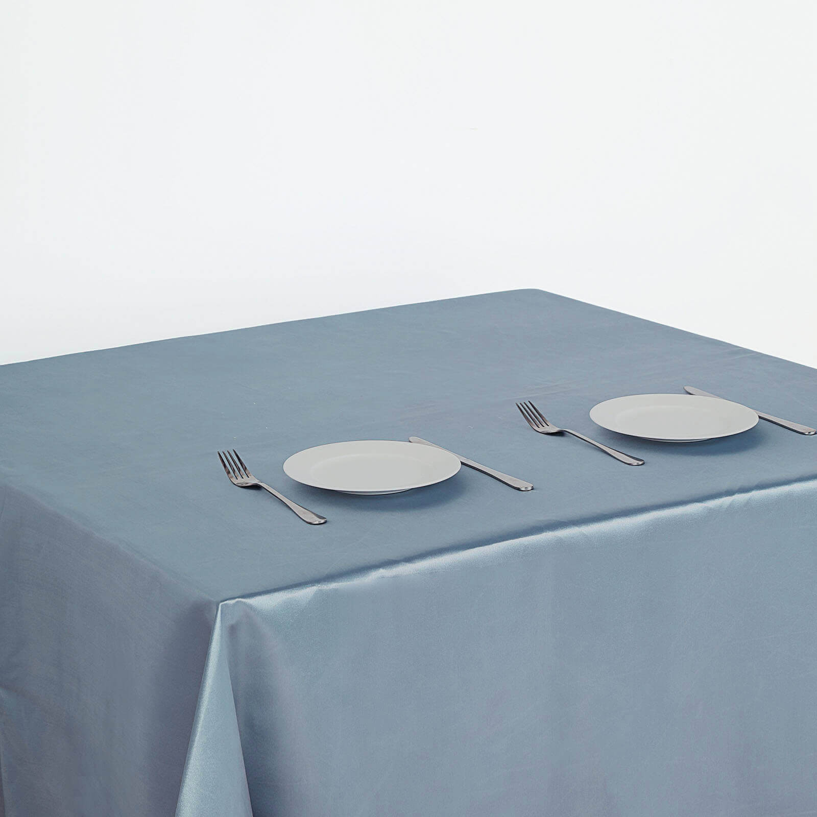 Dusty Blue 72x72 Satin Square Table Overlay with Smooth Finish