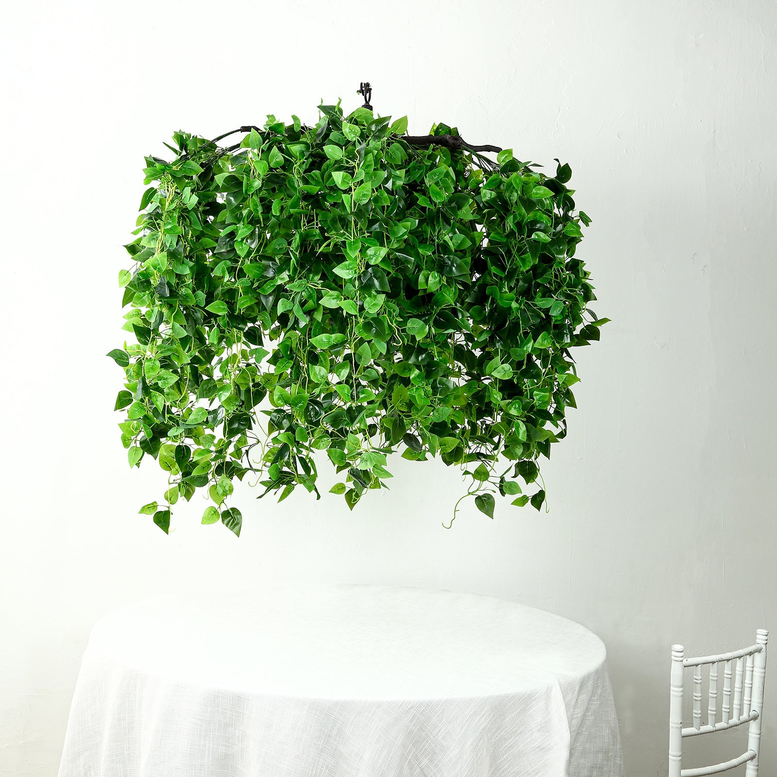 46-Inch Green Artificial Eucalyptus Ivy Leaf Canopy with Interchangeable Branches - Ideal for Decor