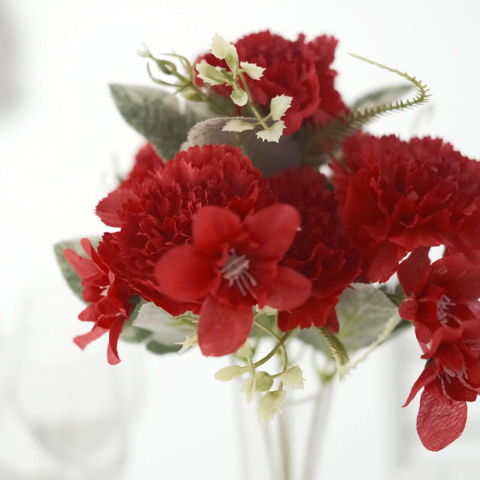 Hot Sale! 3-Pack Set of 14-Inch Red Artificial Silk Carnation Flower Bouquets