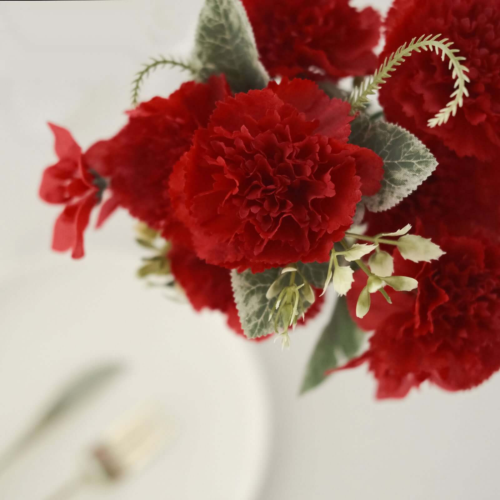 Hot Sale! 3-Pack Set of 14-Inch Red Artificial Silk Carnation Flower Bouquets