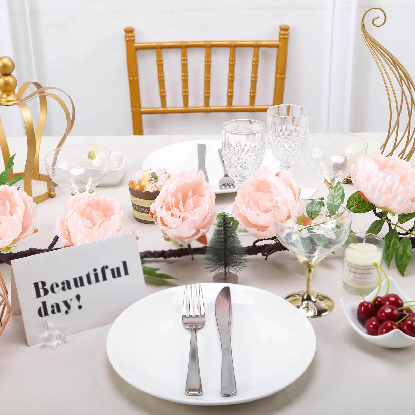6ft Blush Silk Faux Peony Hanging Flower Garland, Lifelike Vine