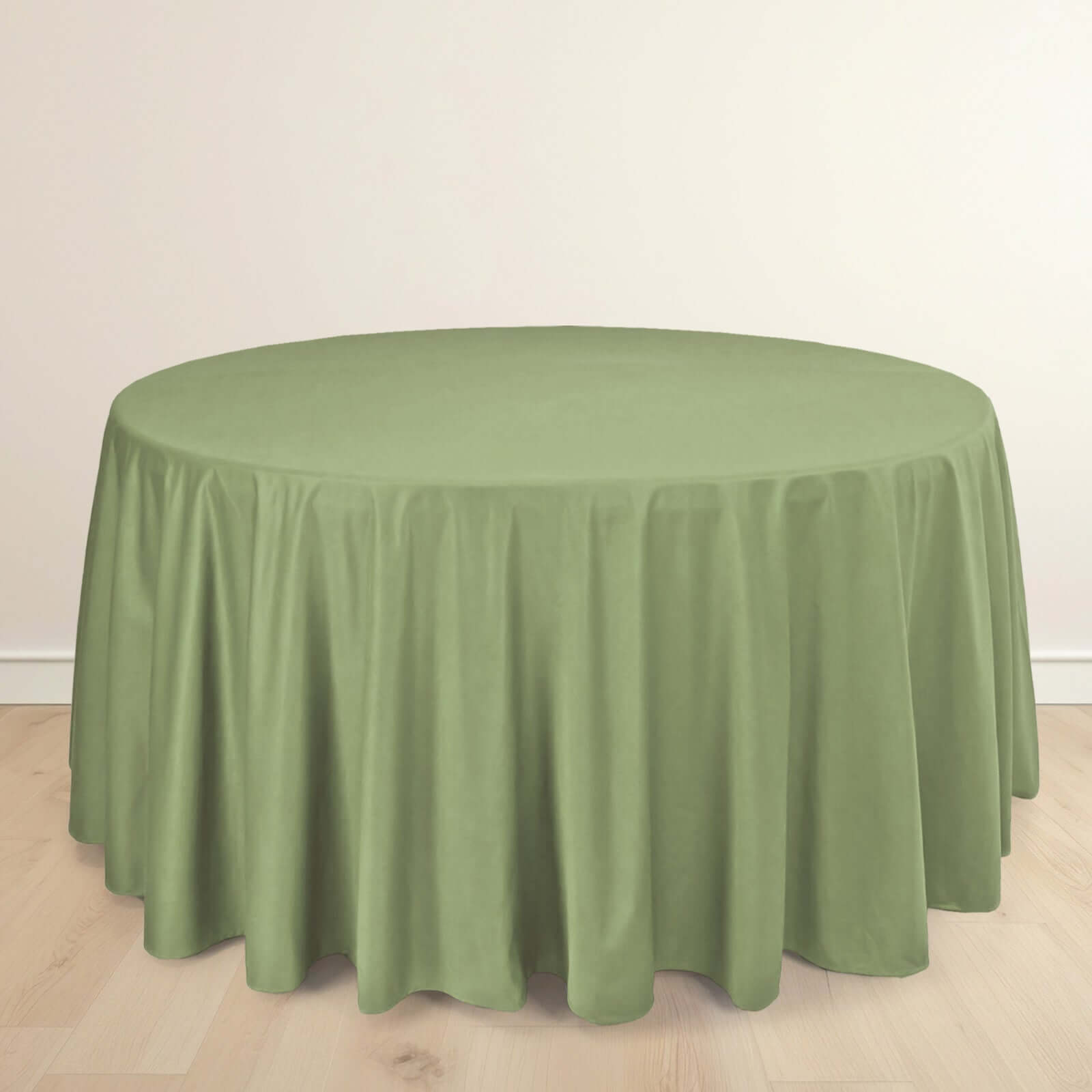 Exclusive Premium 120' Round Scuba Tablecloth in Dusty Sage Green - Wrinkle & Stain Free