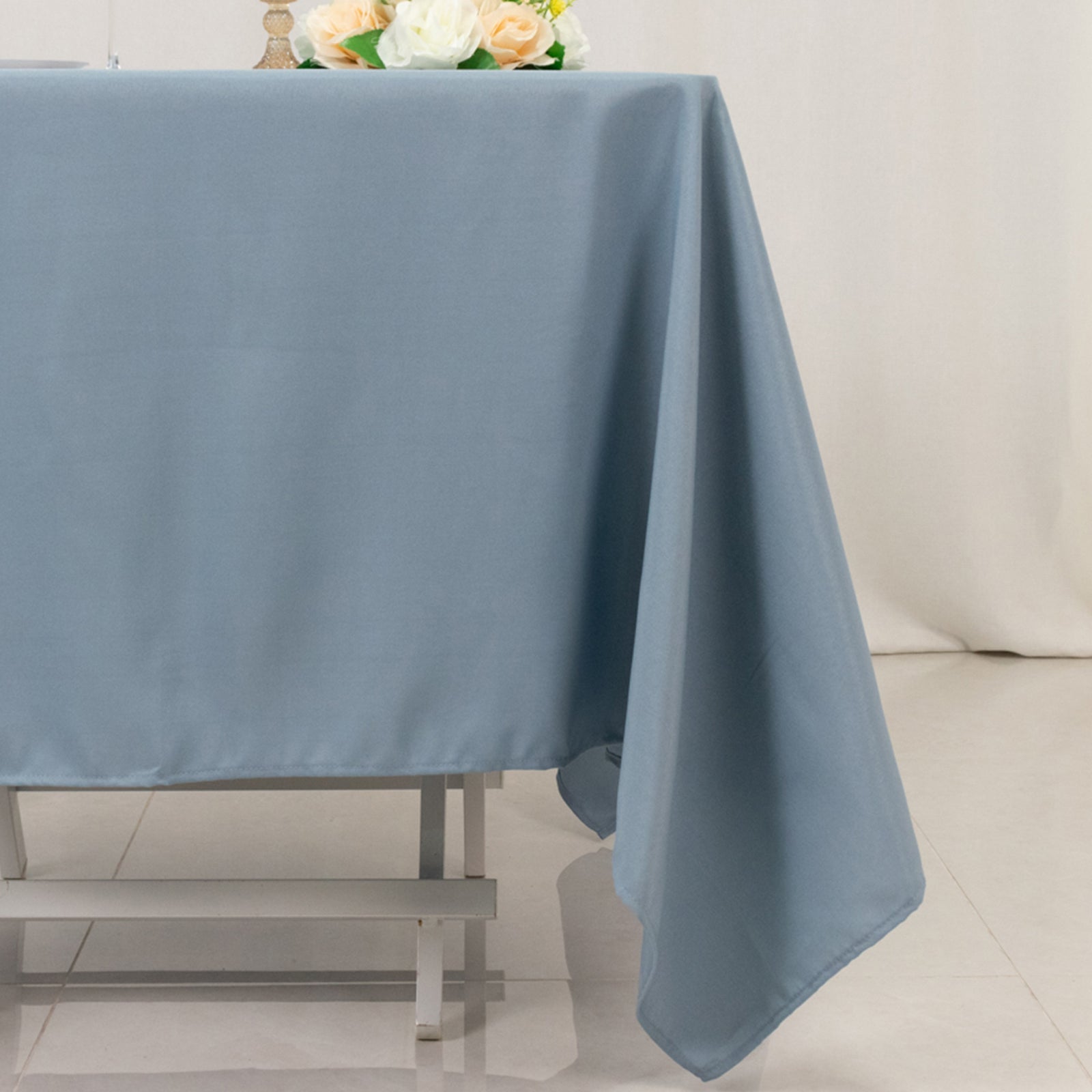 220GSM Wrinkle-Resistant Dusty Blue 70x70 Premium Polyester Square Table Cover