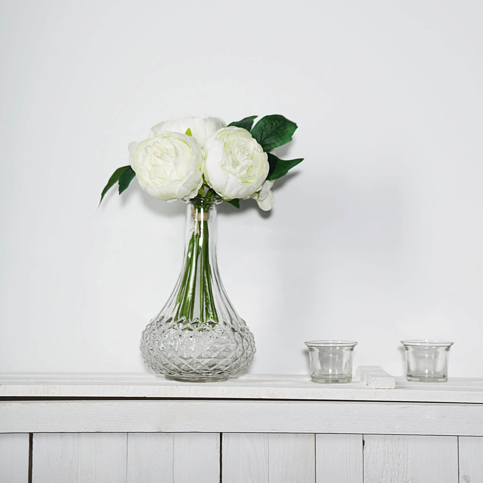5-Piece Cream Silk Peony Bouquet - Ideal for Any Occasion