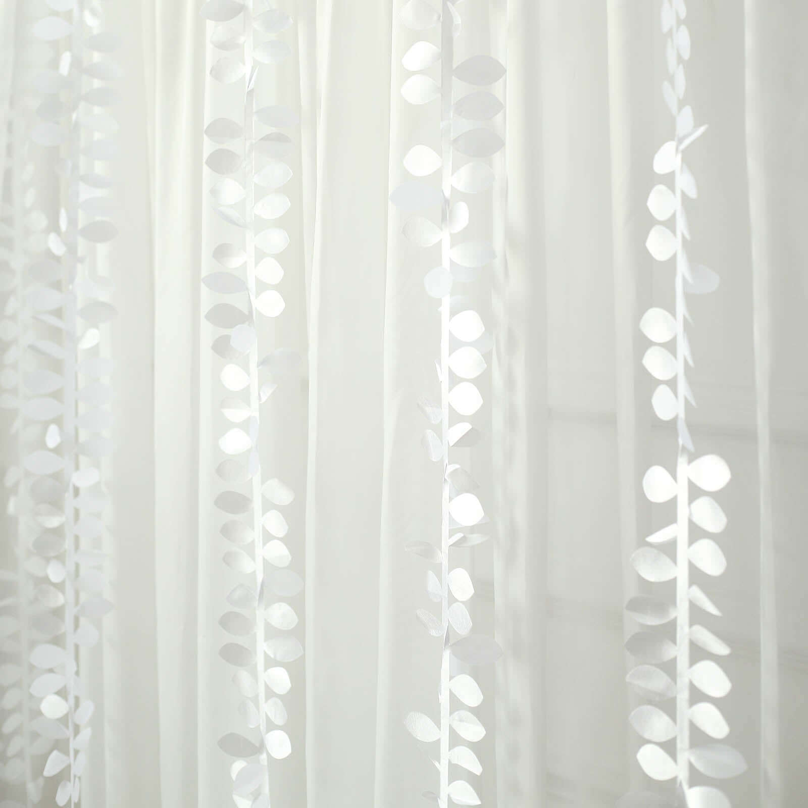50ft White Taffeta Ribbon Sash with 4 - Leaf Petal Design for Elegant Events
