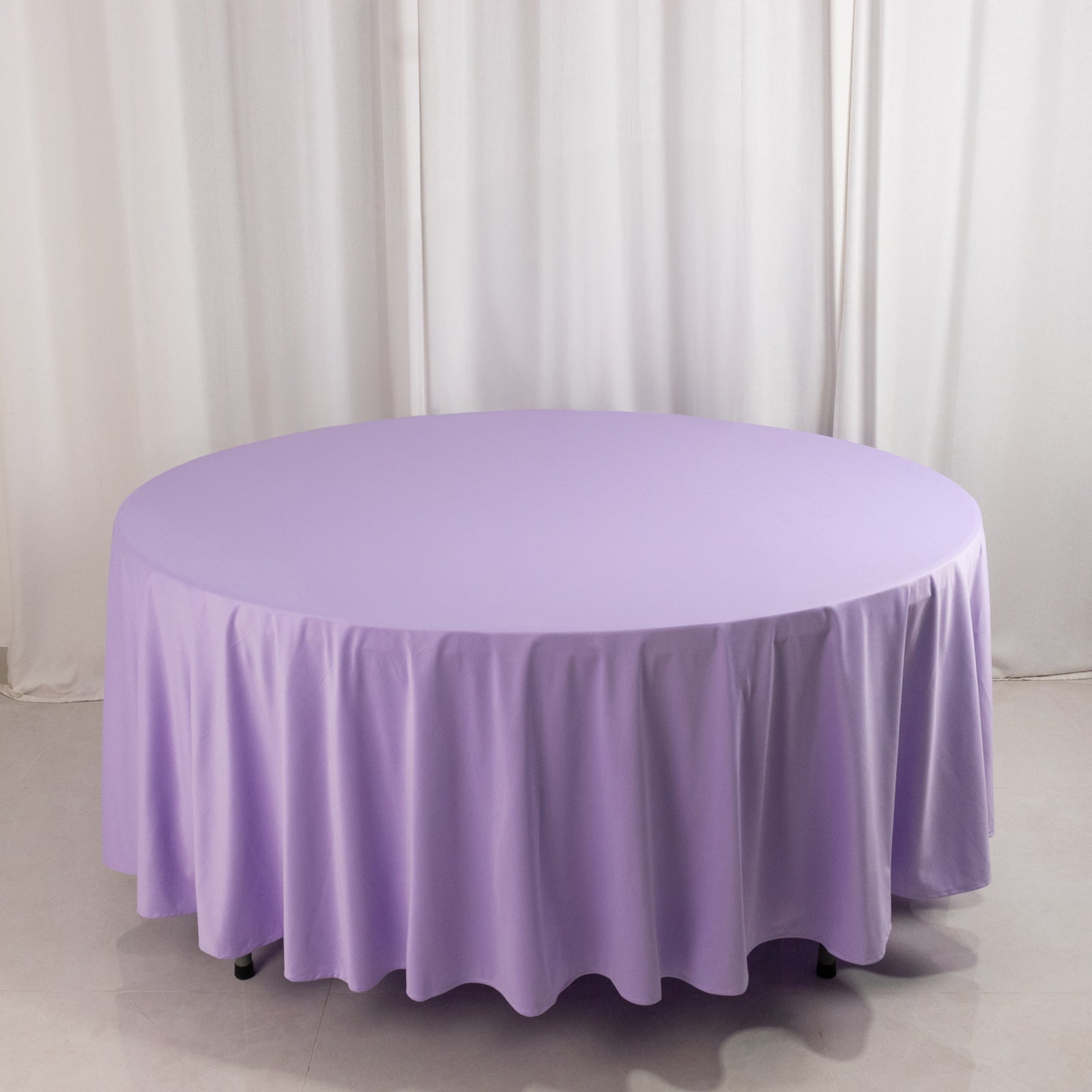 Hot! Premium Wrinkle & Stain-Free Lavender Lilac 108" Scuba Round Tablecloth