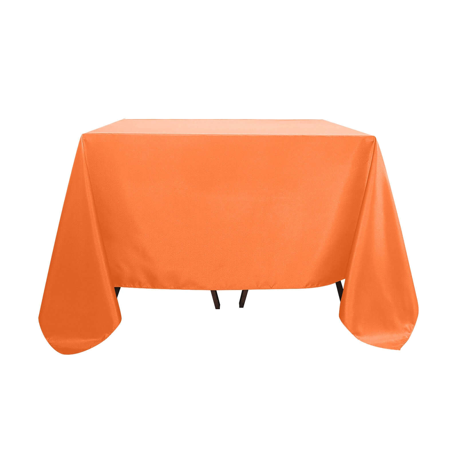 Orange Polyester 90x90 Square Tablecloth - Durable & Wrinkle-Resistant Table Cover
