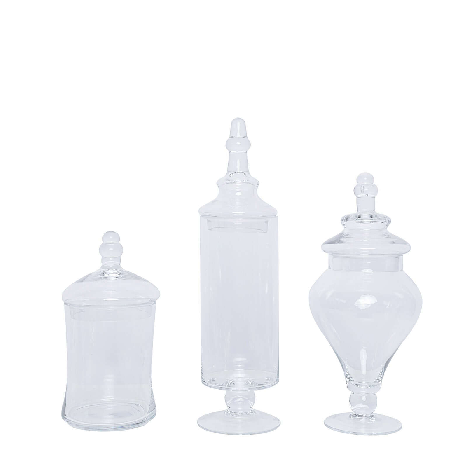Hot Sale! Set of 3 Clear Glass Candy Jars with Snap - On Lids for Stylish Party Favors