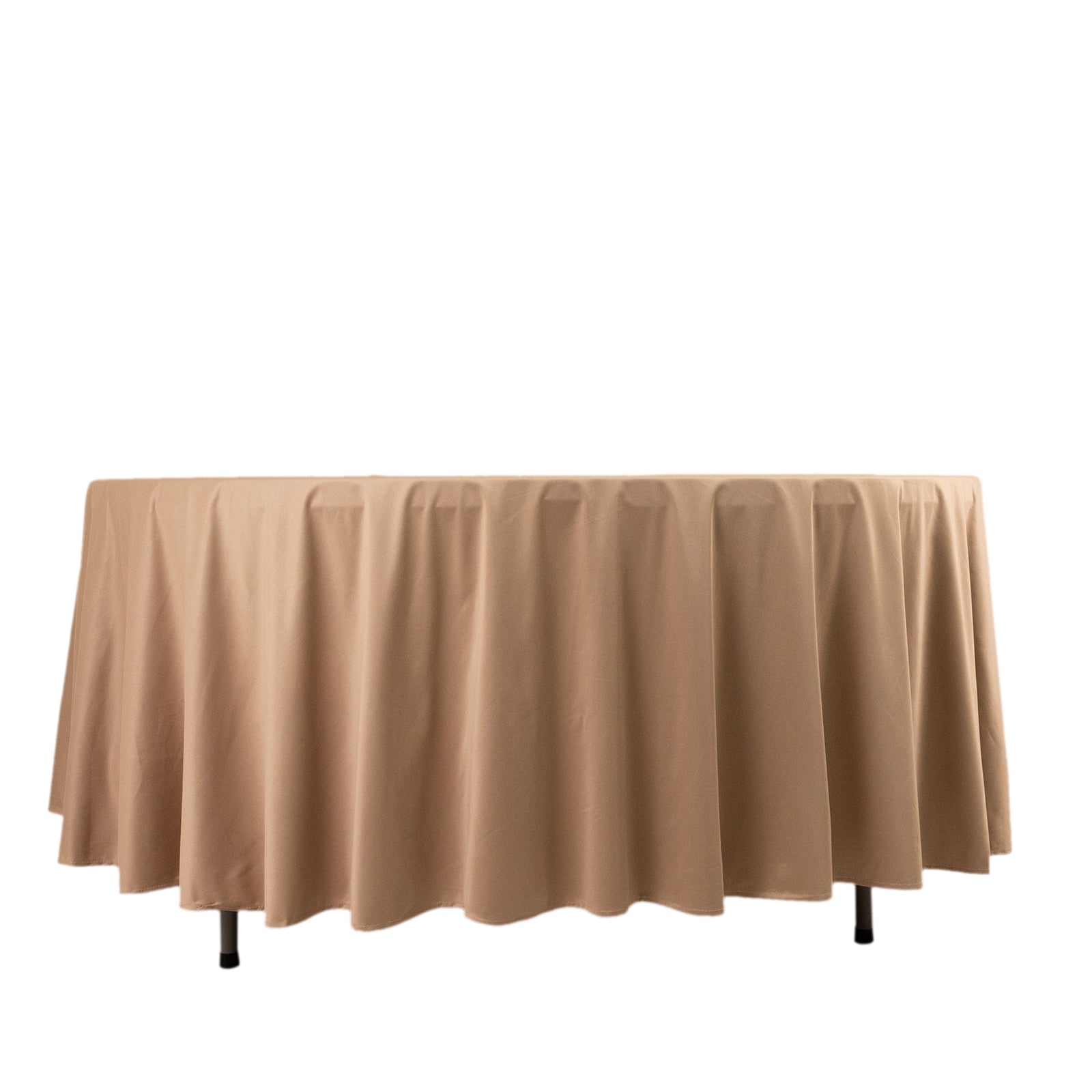 Premium Wrinkle-Free & Stain-Resistant Nude Scuba Round 108 Tablecloth for Events