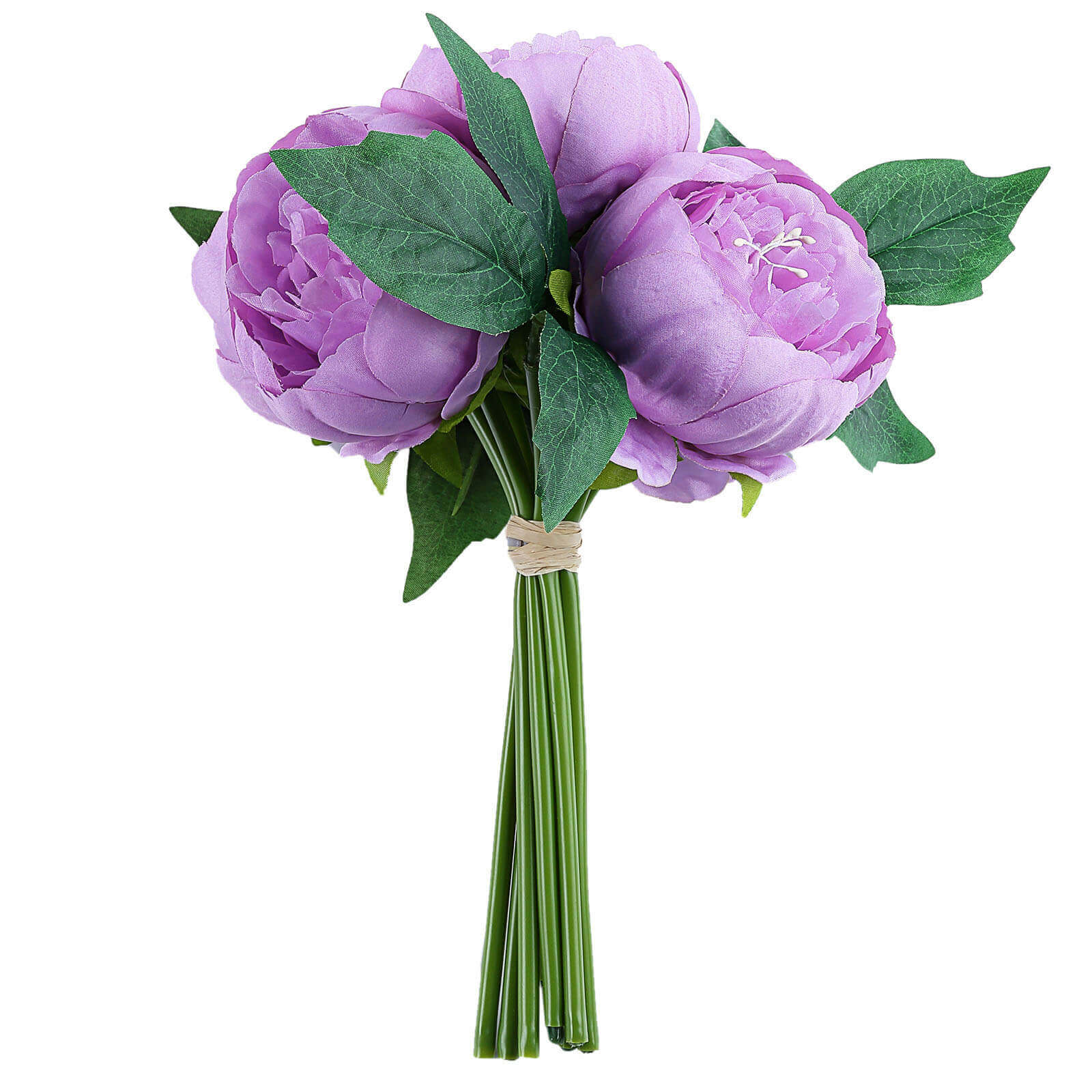 Lavender Lilac Artificial Silk Peony Spray with 5 Flower Heads