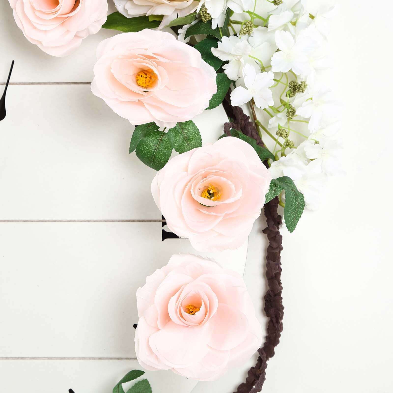 Hot Sale! 6ft Blush Artificial Silk Rose Hanging Garland for Decor