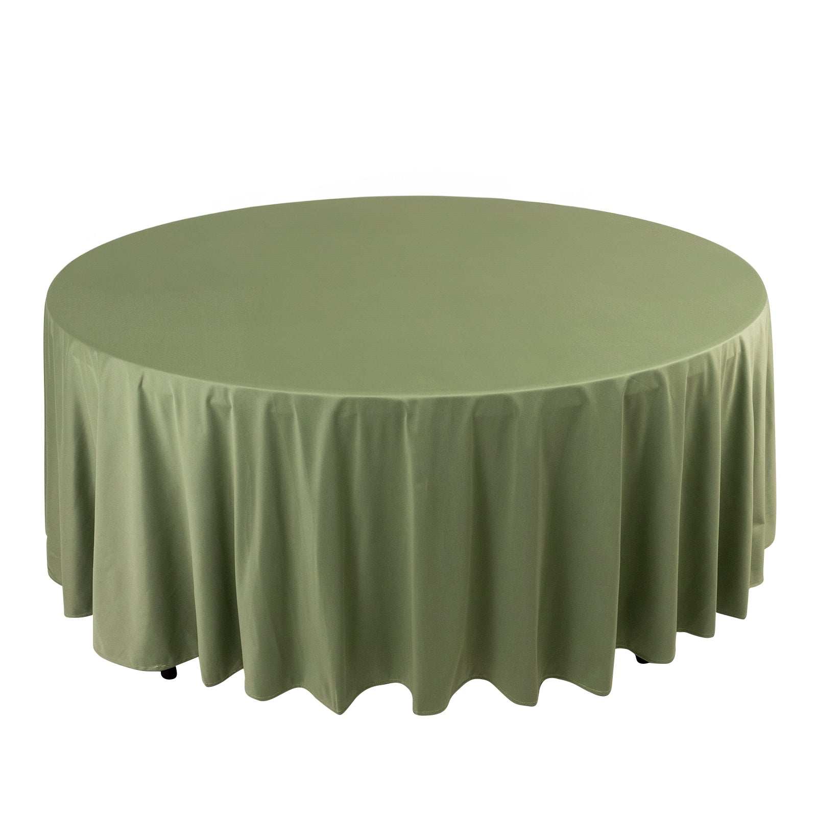 Exclusive Premium Wrinkle-Free & Stain-Resistant Scuba Round Tablecloth in Dusty Sage Green, 108