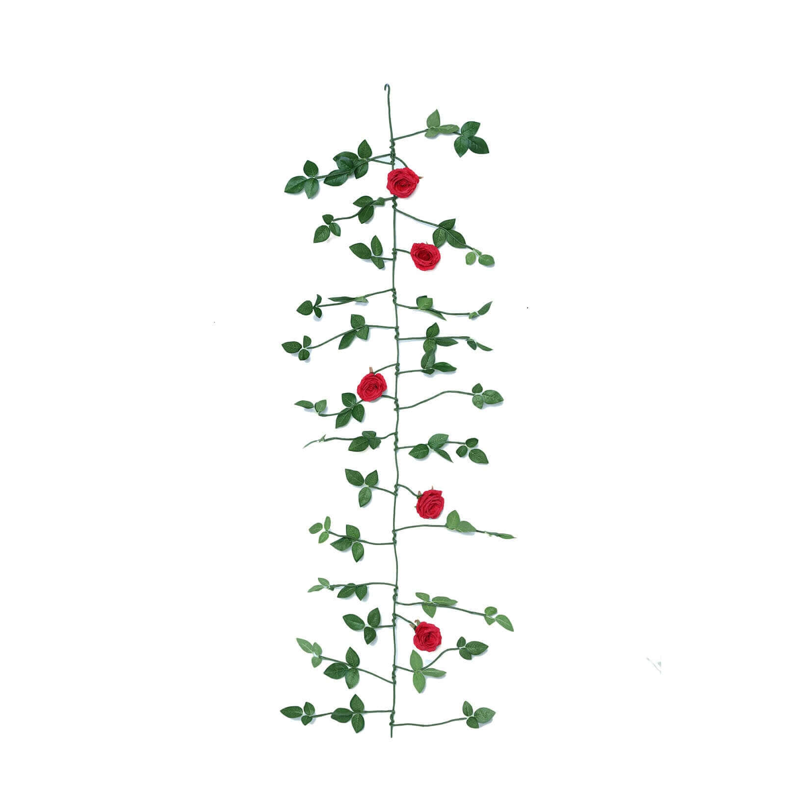 6ft Realistic Red Silk Artificial Rose and Leaf Flower Garland Vine