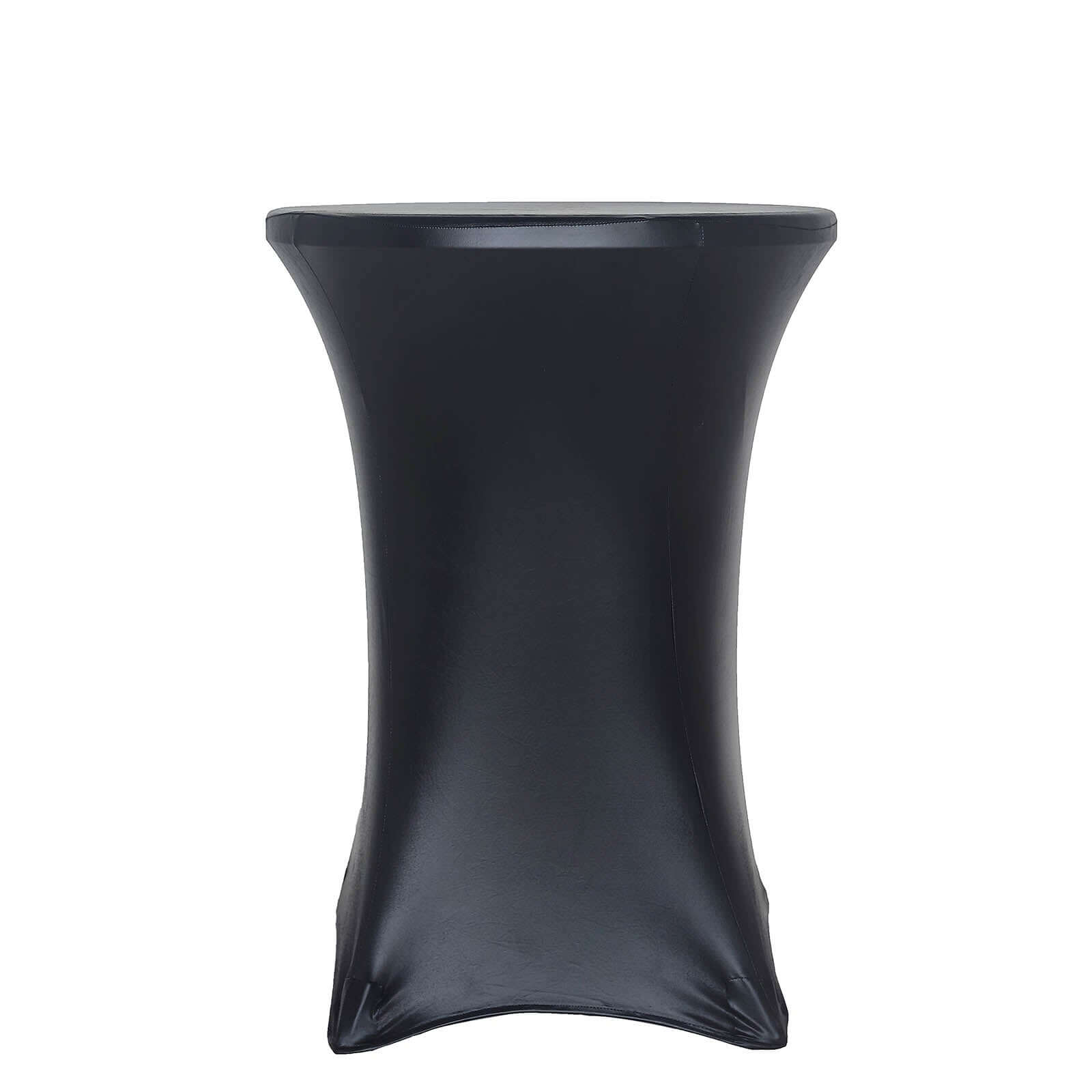 Black Metallic Spandex Stretch-Fit Water-Resistant 32" Cocktail Table Cover - Ideal for Events