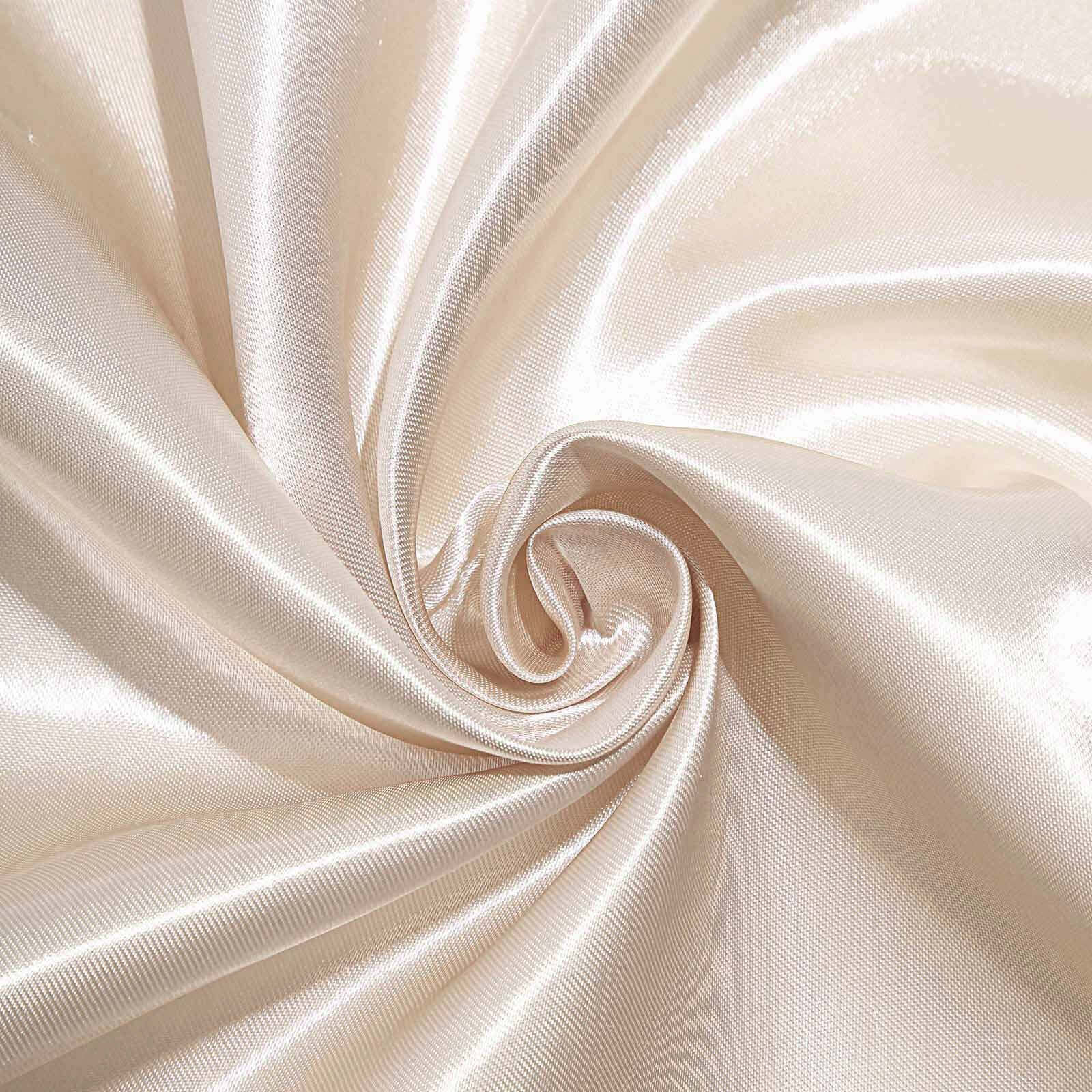 Beige Satin Square Table Overlay - 72x72, Smooth Finish for Weddings and Parties