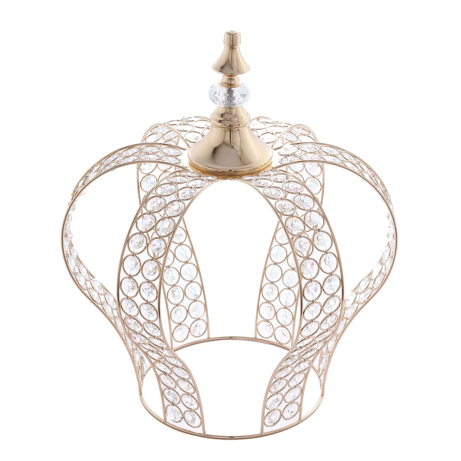Metallic Gold Crystal-Bead Royal Crown Cake Topper - Ideal for Royal Baby Showers, Sweet 16 Cakes & Events