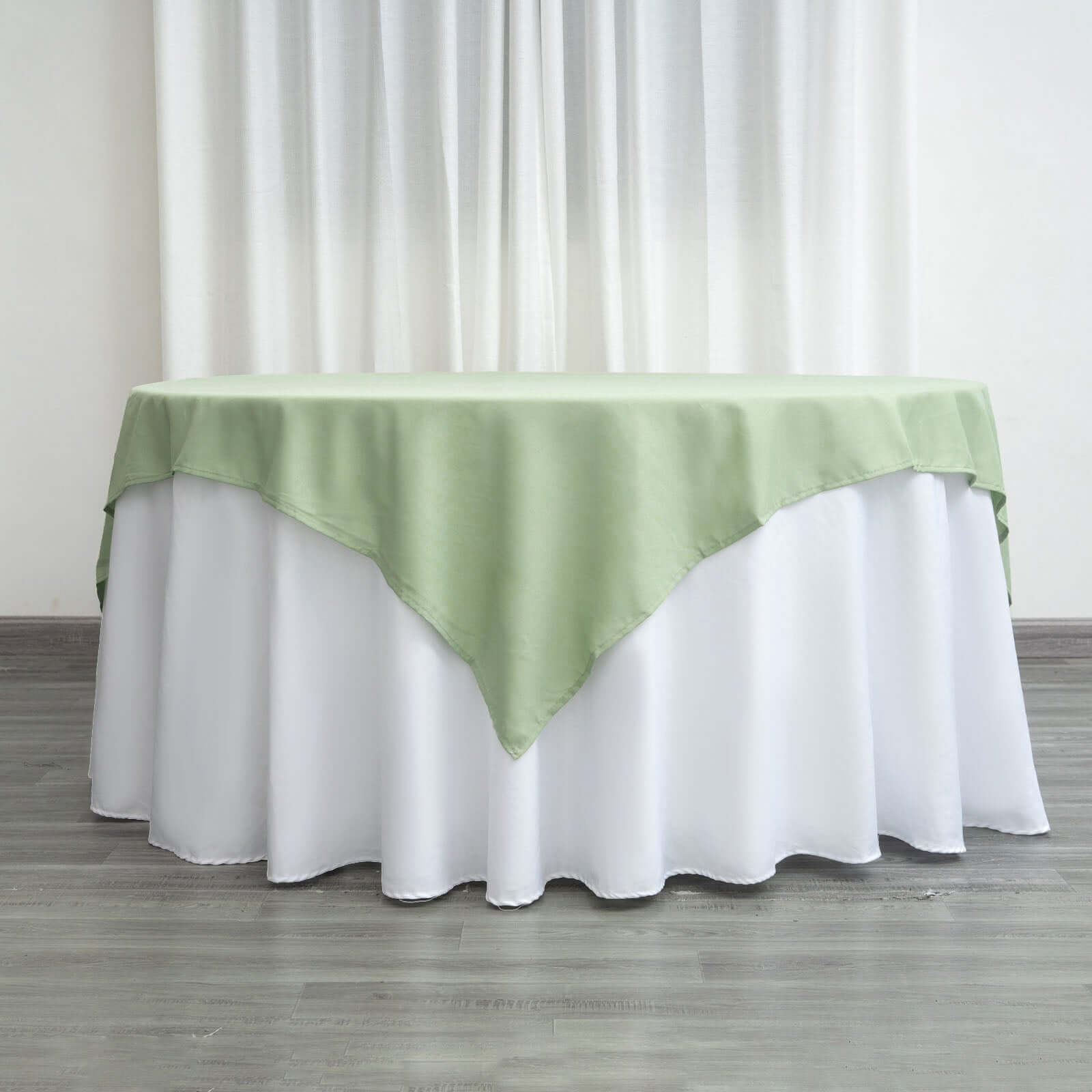 Sage Green 70x70 Polyester Wrinkle-Resistant Durable Square Tablecloth - Great Deal