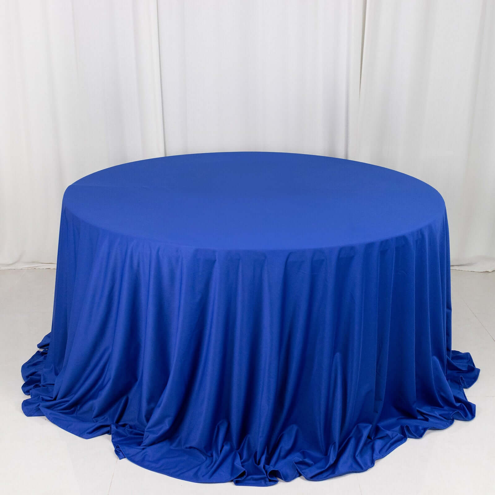 Exclusive Royal Blue 132' Scuba Round Tablecloth - Wrinkle & Stain Free