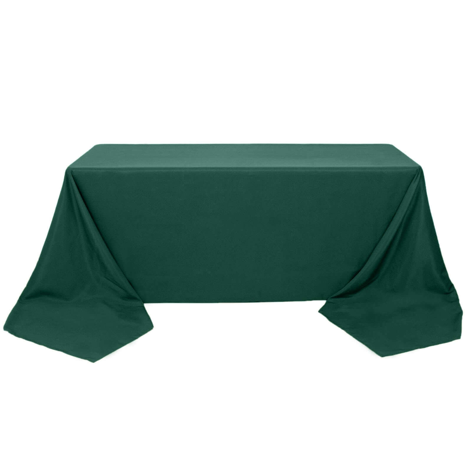 Exclusive Premium Polyester Rectangle Tablecloth - 90x156 Hunter Emerald Green, Seamless 220GSM Stain-Resistant