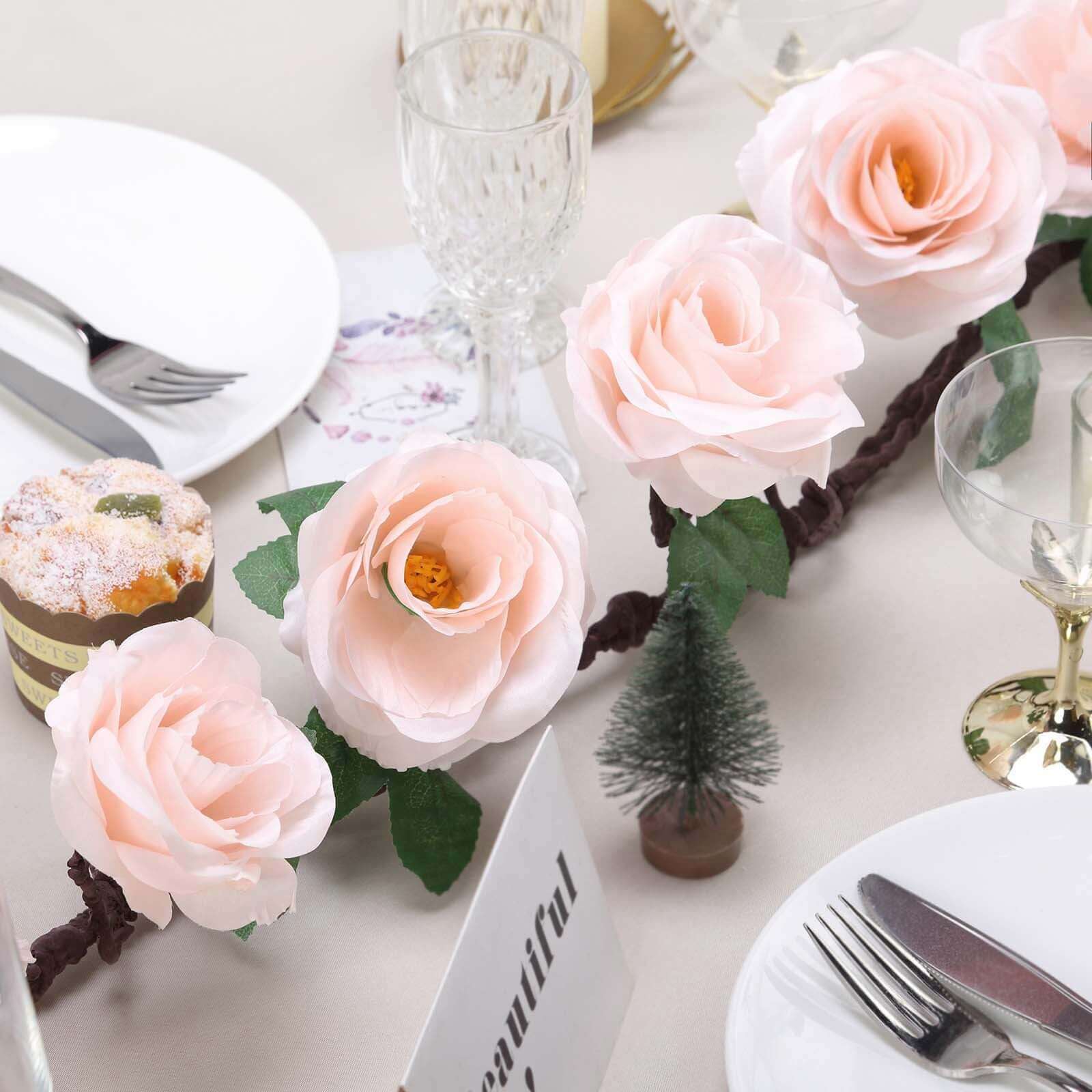Hot Sale! 6ft Blush Artificial Silk Rose Hanging Garland for Decor