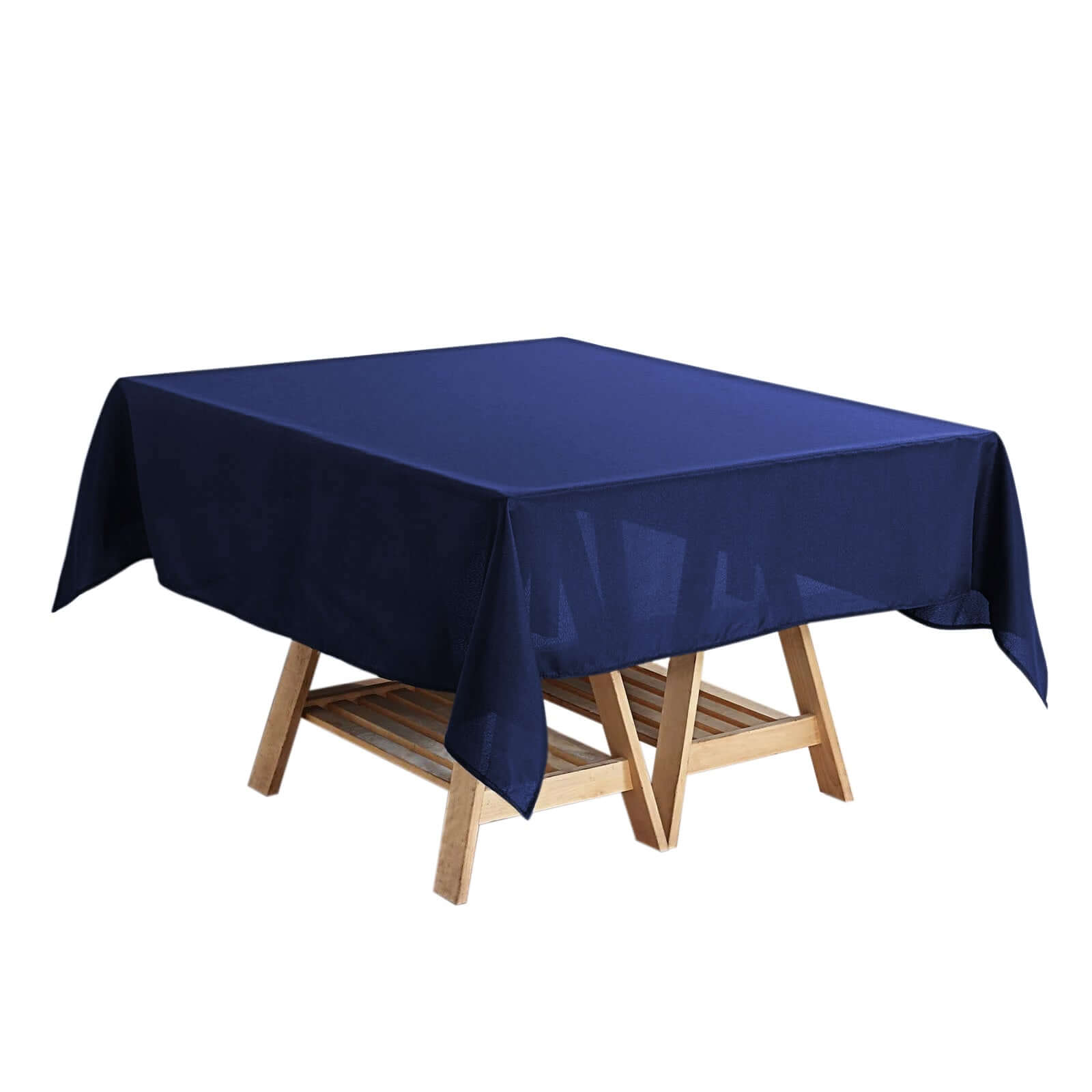 Durable Wrinkle-Resistant Navy Blue 54x54 Polyester Square Tablecloth
