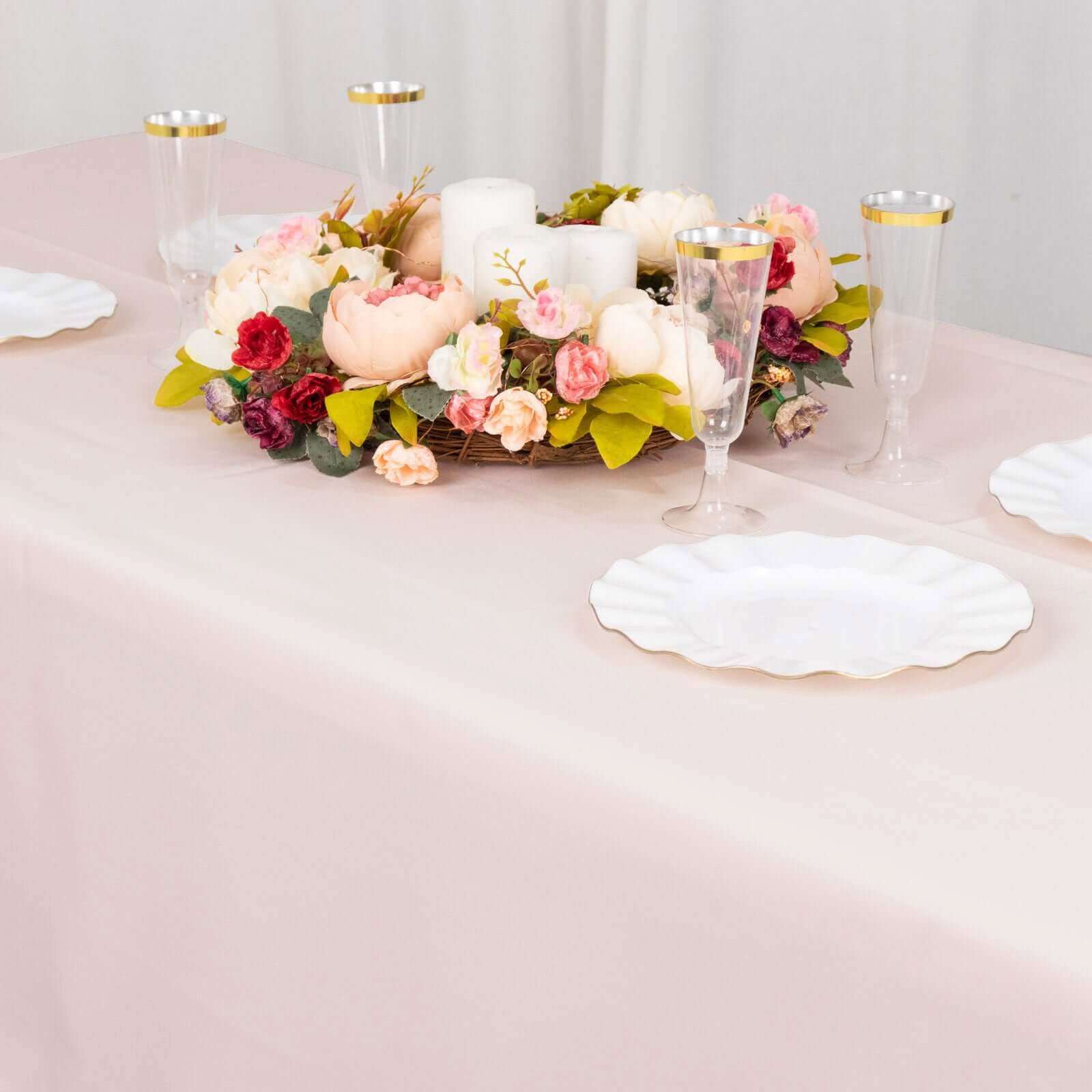Blush Premium Polyester 60x102 Rectangle Tablecloth - Durable 220GSM, Wrinkle-Resistant