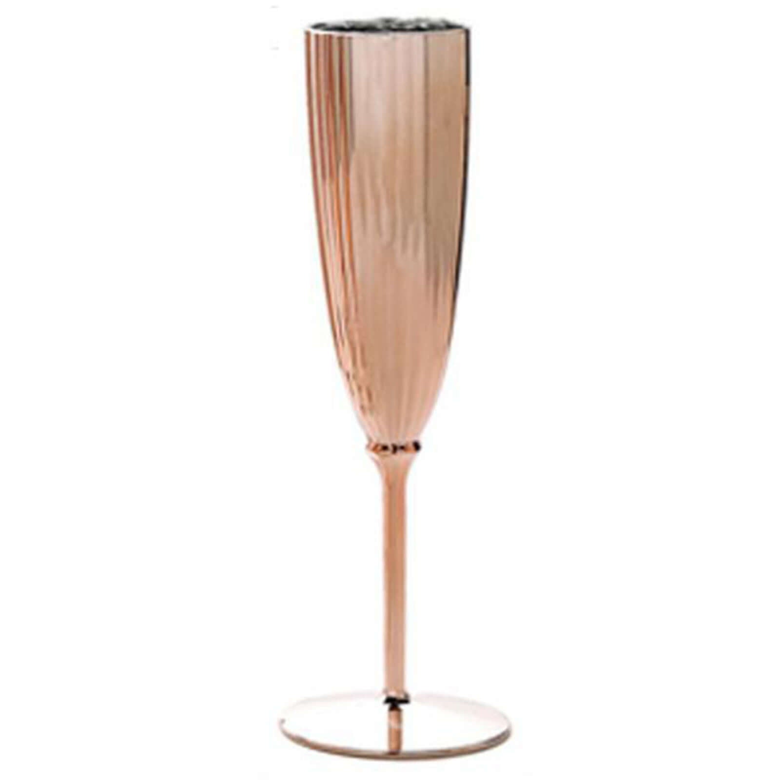 Hot Deal! 6-Pack Disposable Plastic Champagne Flutes in Metallic Rose Gold, 5oz for Toast & Cocktail Parties