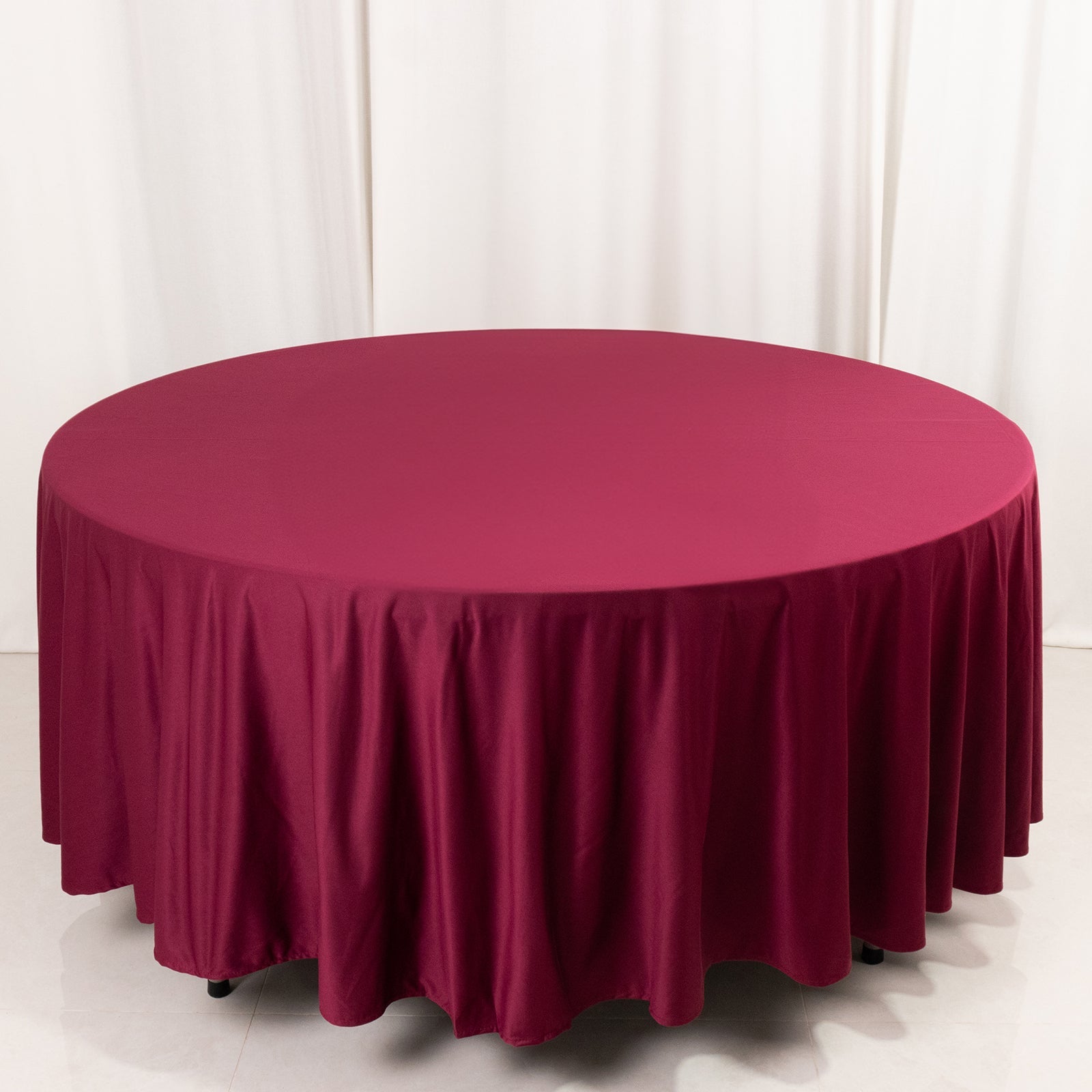 Luxury Burgundy 108-Inch Round Scuba Tablecloth - Anti-Wrinkle & Stainproof