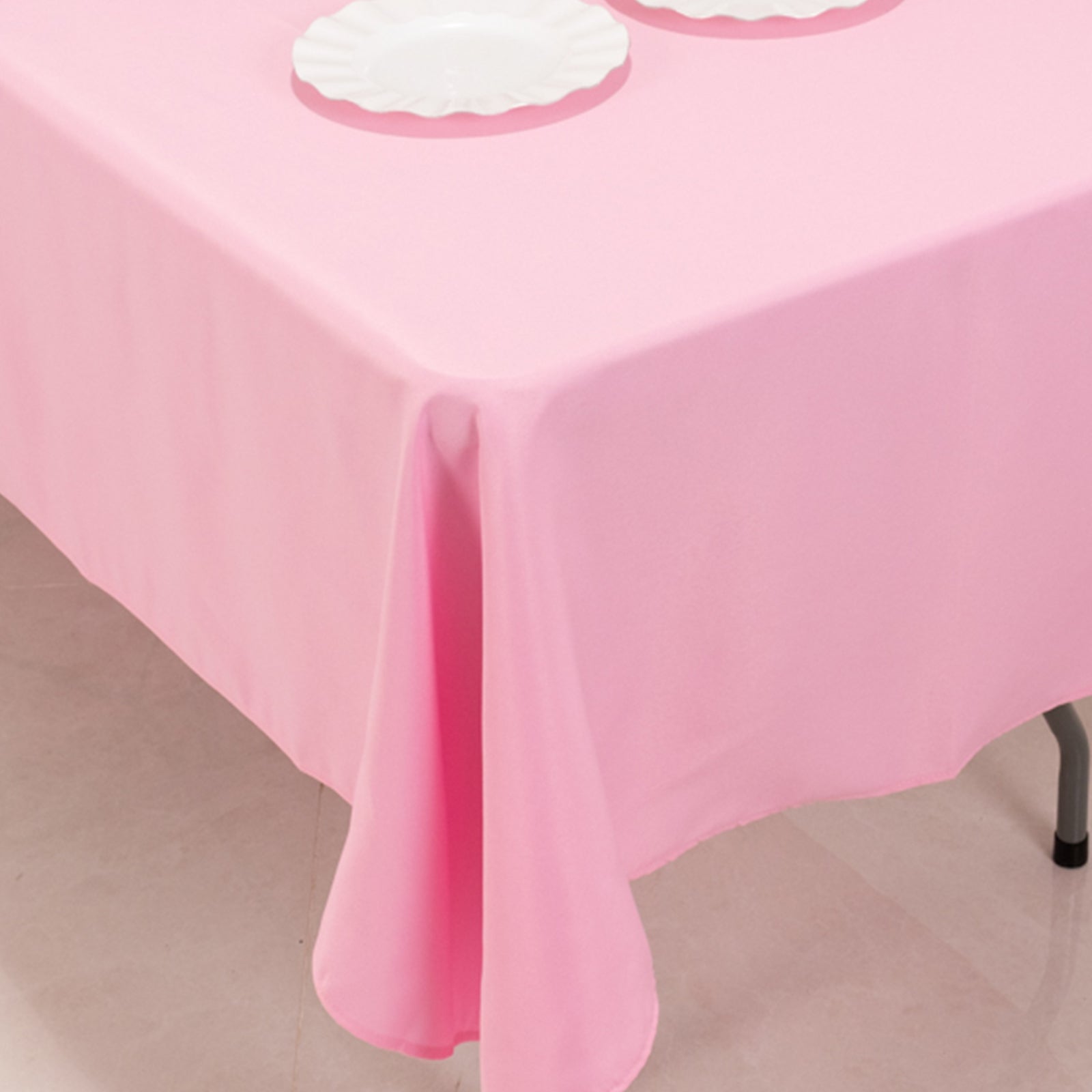 Hot Sale! Durable 220GSM Wrinkle-Resistant Pink Premium Polyester Rectangle Tablecloth 60x102