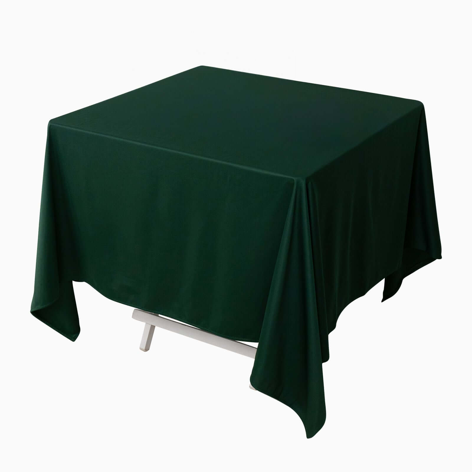 Premium 70x70 Square Scuba Tablecloth in Hunter Emerald Green - Wrinkle-Free & Stain-Resistant Deal