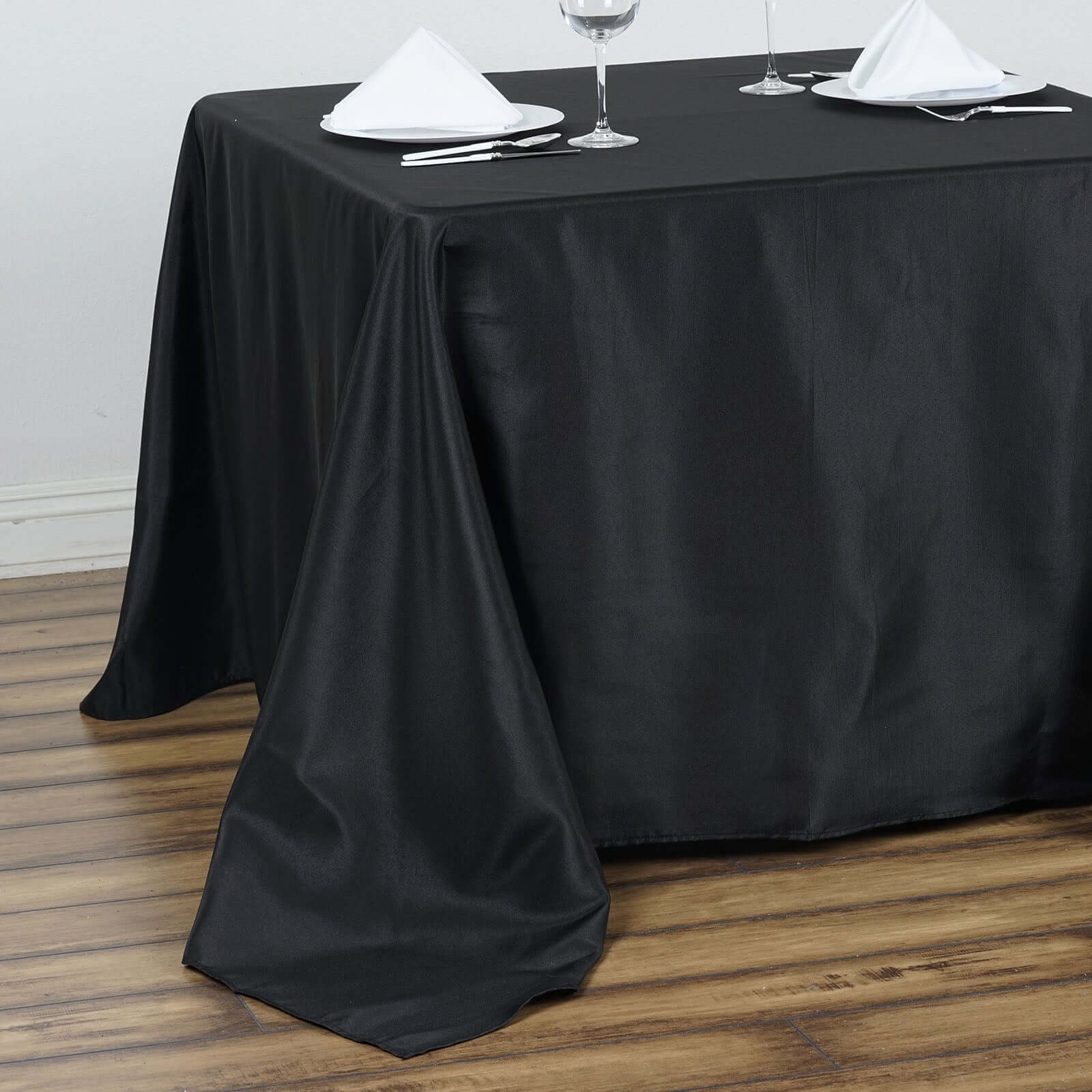 Exclusive Black 90x90 Polyester Square Tablecloth - Durable & Wrinkle-Resistant for Events