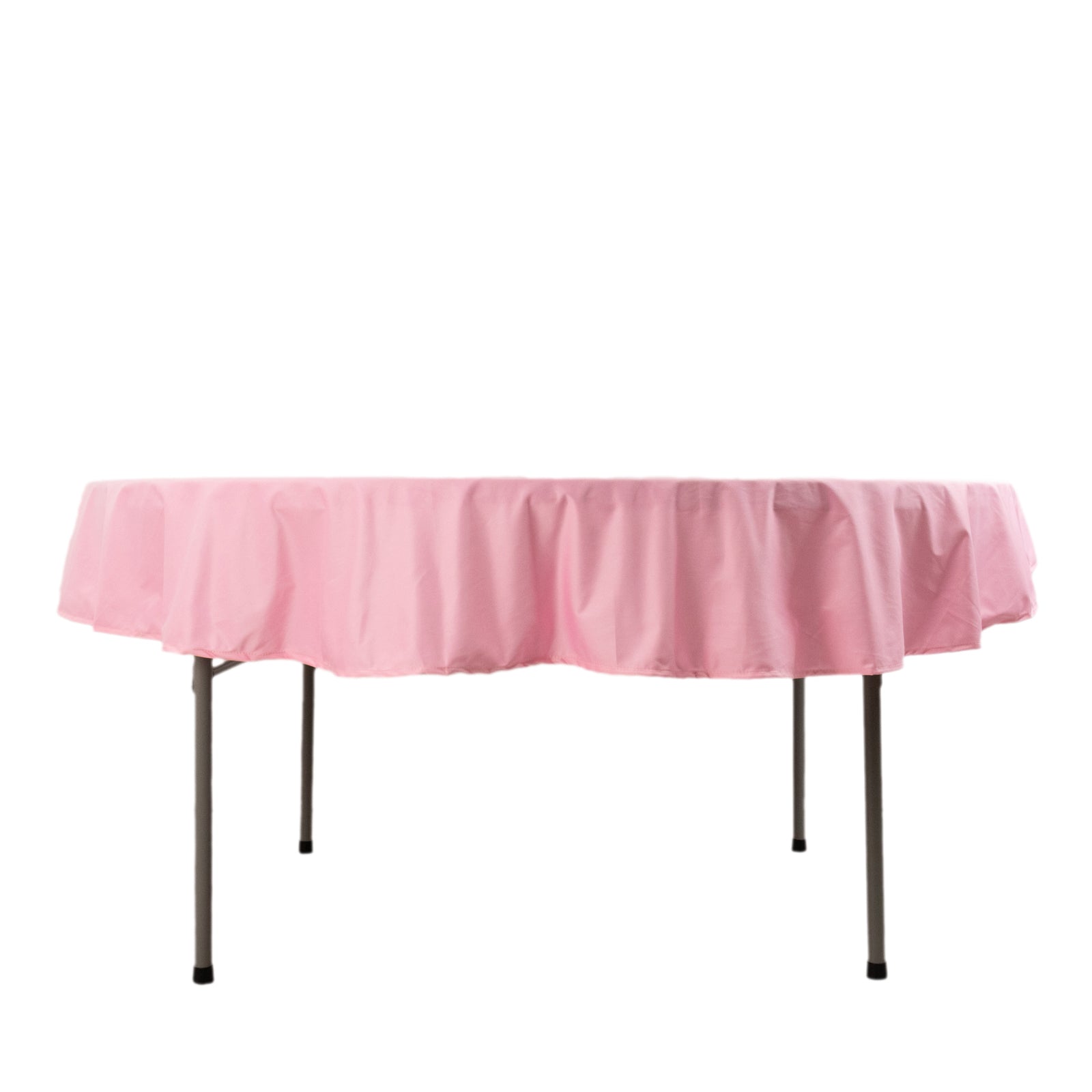 Pink Premium 70-Inch Round Scuba Tablecloth - Stain & Wrinkle Resistant