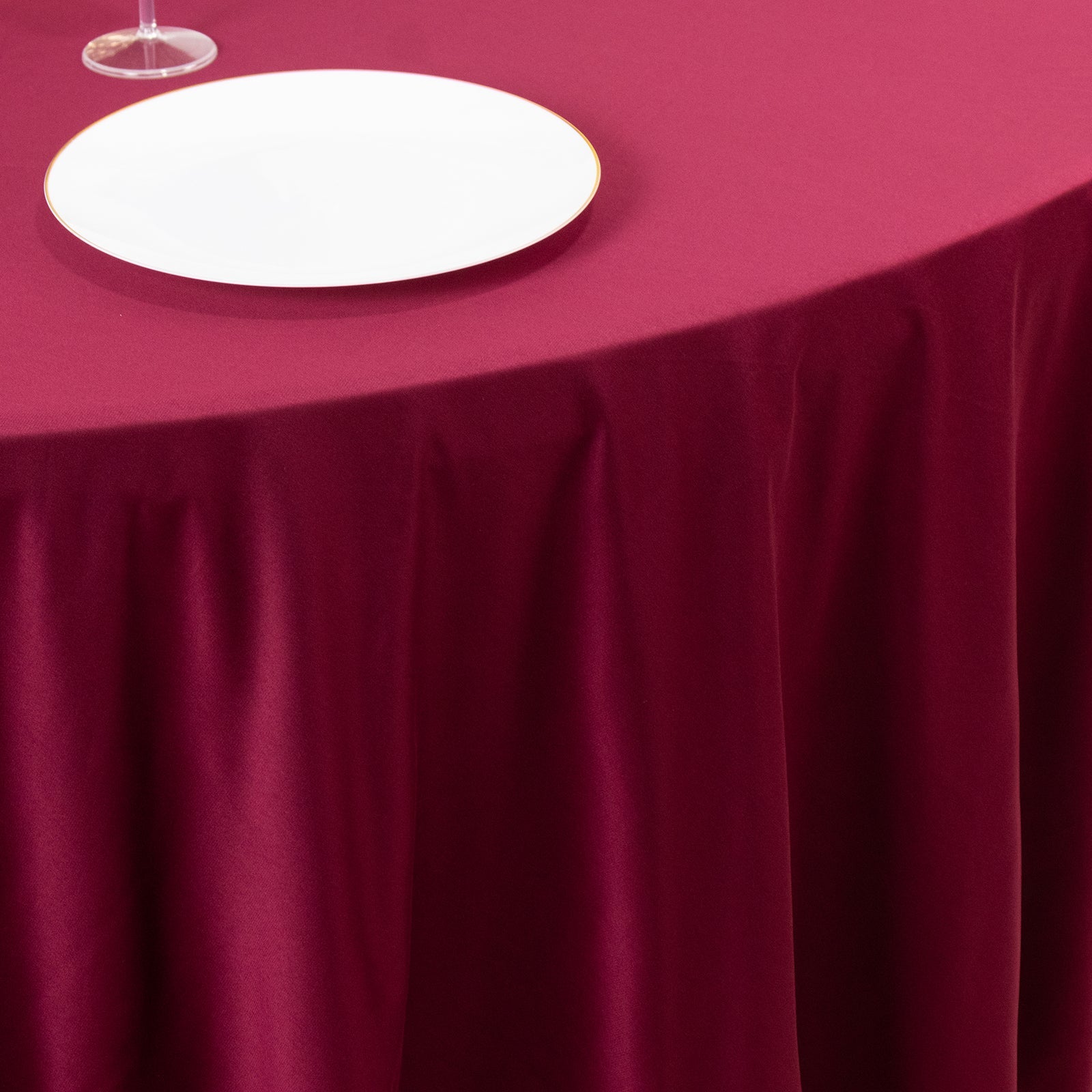 Luxury Burgundy 108-Inch Round Scuba Tablecloth - Anti-Wrinkle & Stainproof