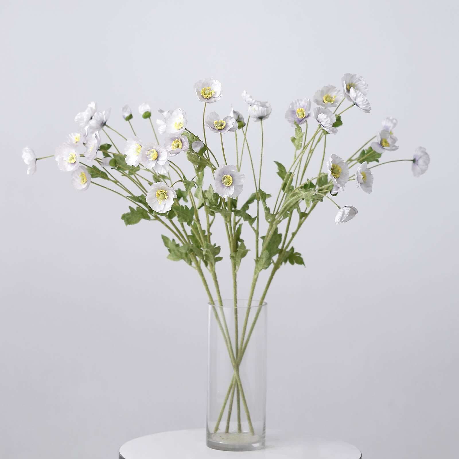 Get 2 Stems of Stunning Lavender Lilac Artificial Poppy Silk Flowers for Centerpiece Decor