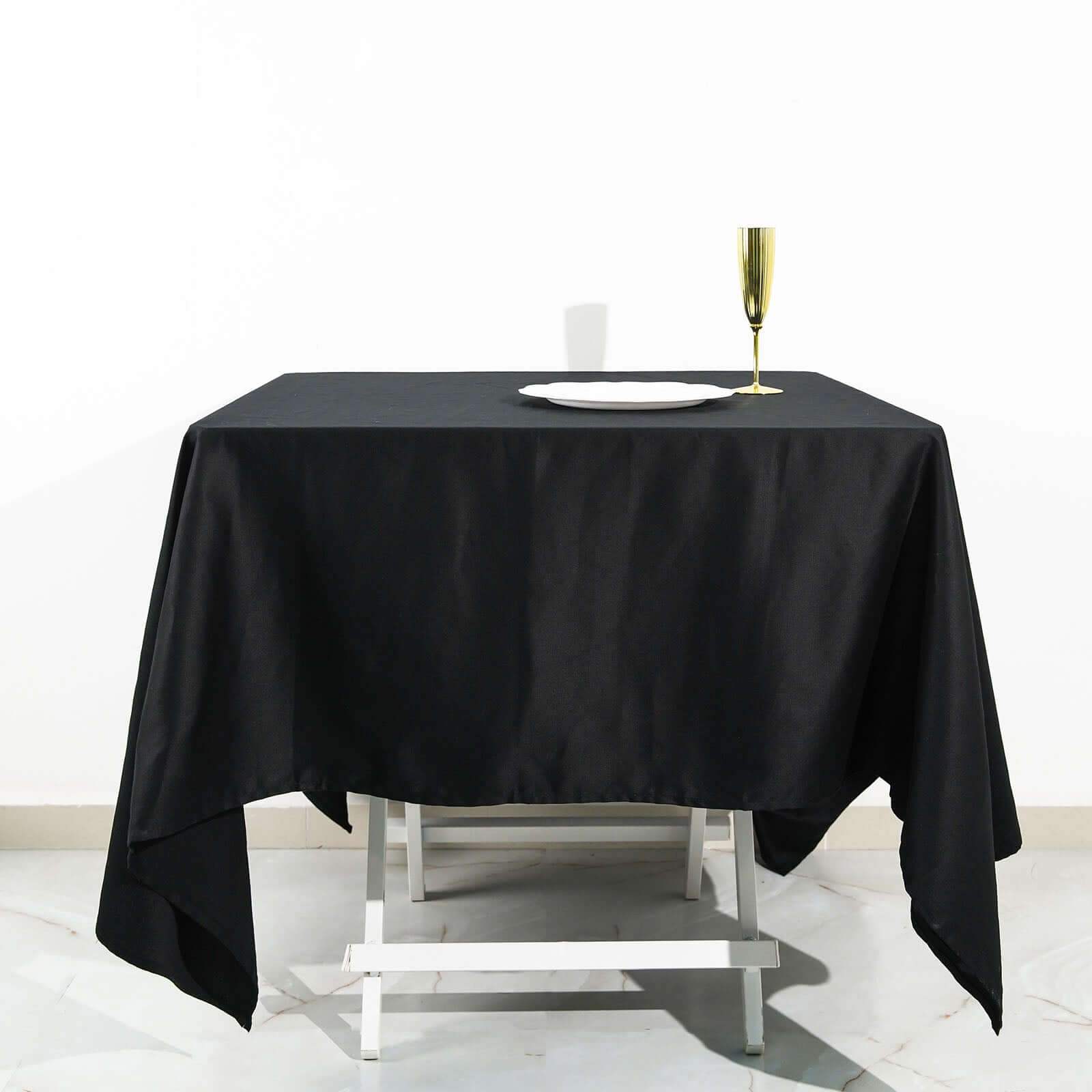 Exclusive 70x70 Black Cotton Tablecloth - Soft, Breathable & Hemmed