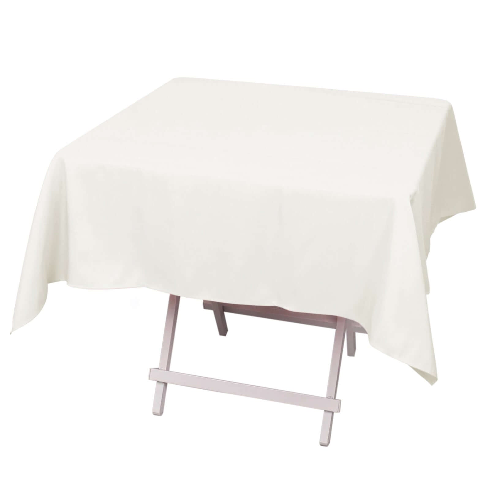 Exclusive 54x54 Square Ivory Polyester Tablecloth - 220GSM, Stain & Wrinkle Resistant