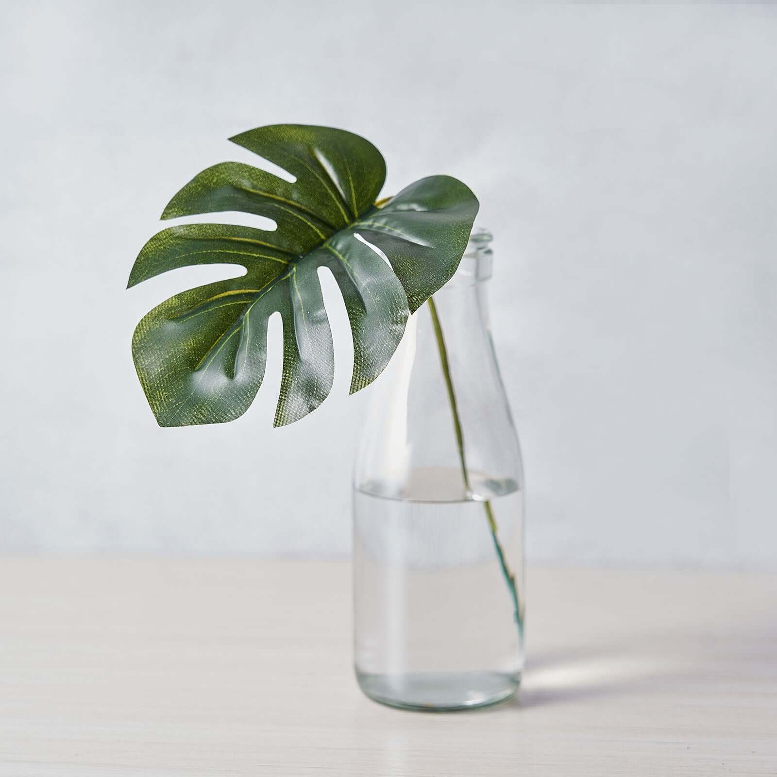 6-Piece Assorted Green High-Quality Silk Artificial Monstera Leaf Stems