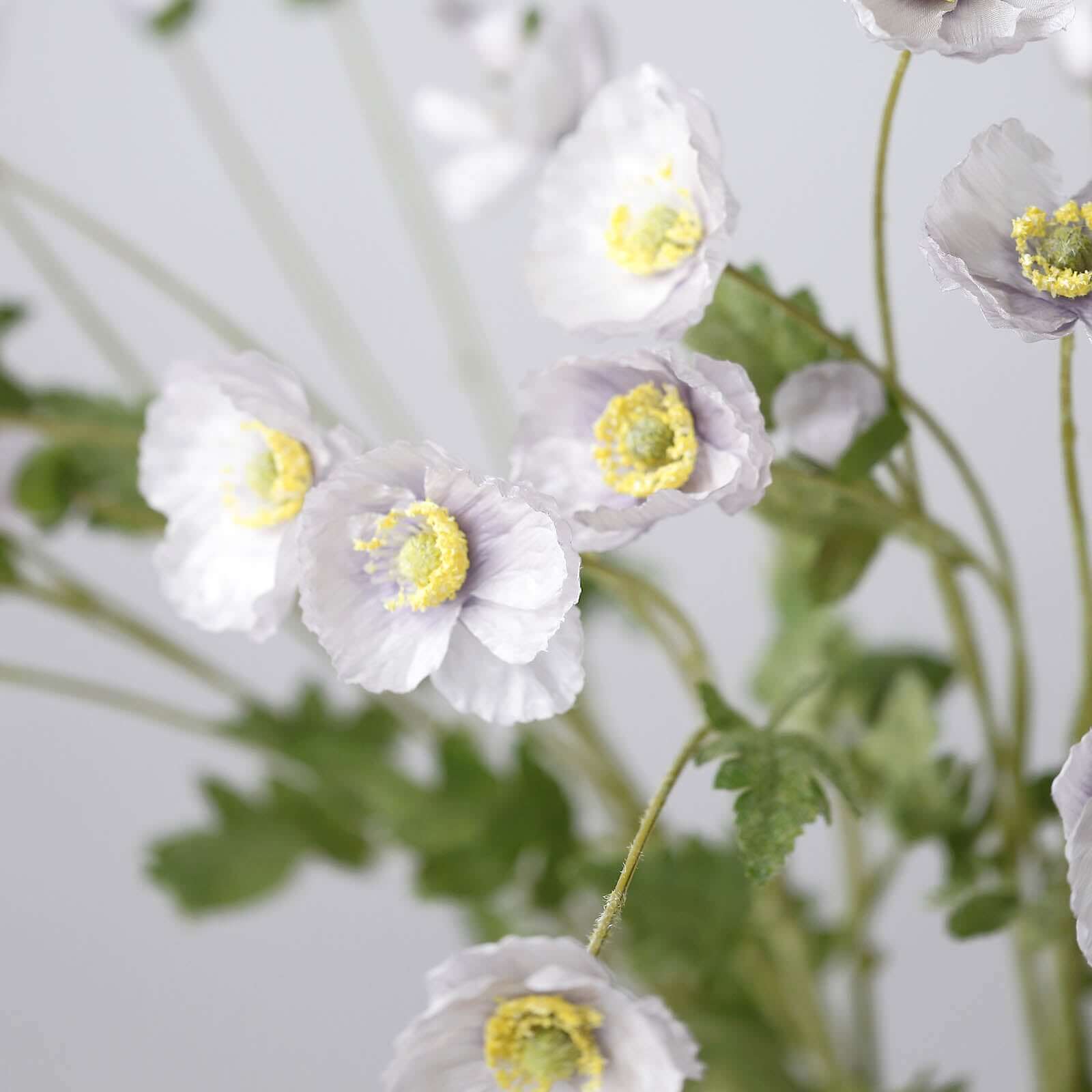 Get 2 Stems of Stunning Lavender Lilac Artificial Poppy Silk Flowers for Centerpiece Decor