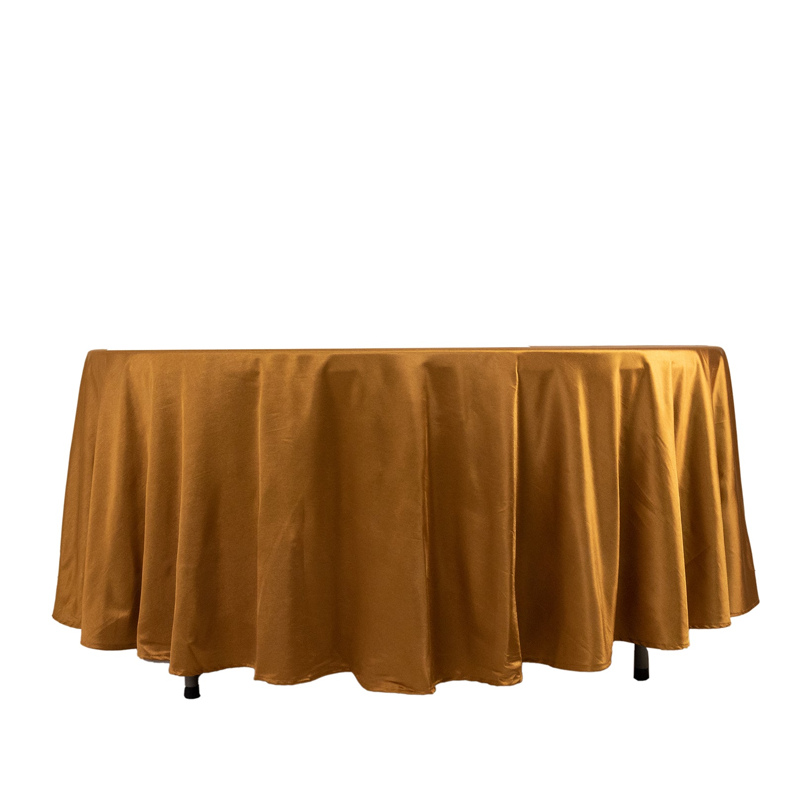 Exclusive Gold Shimmering 108' Round Scuba Tablecloth - Wrinkle & Stain Free for Weddings & Parties