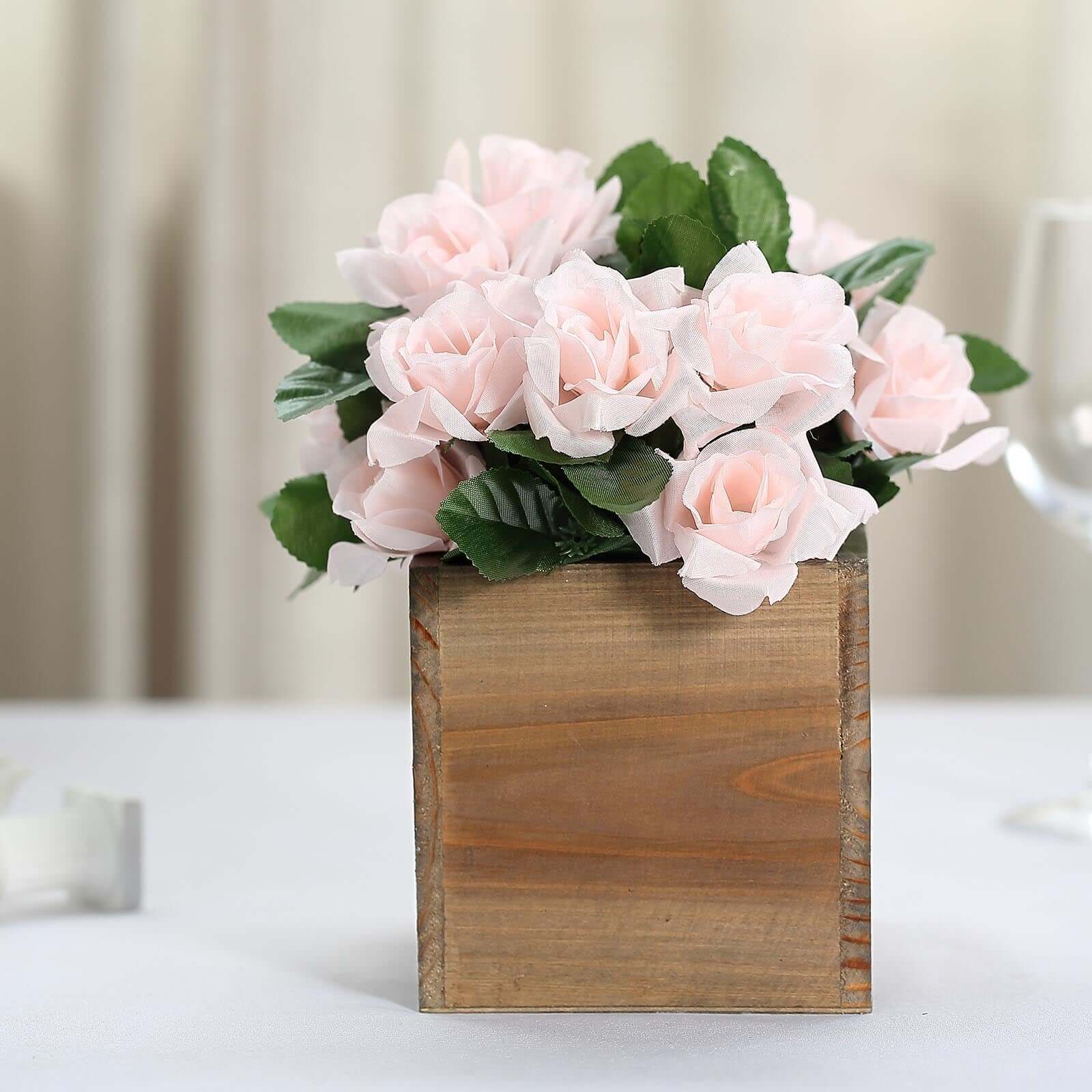 Exclusive 2-Pack Set of 5ft Natural Square Wood Planter Boxes with Removable Plastic Liners