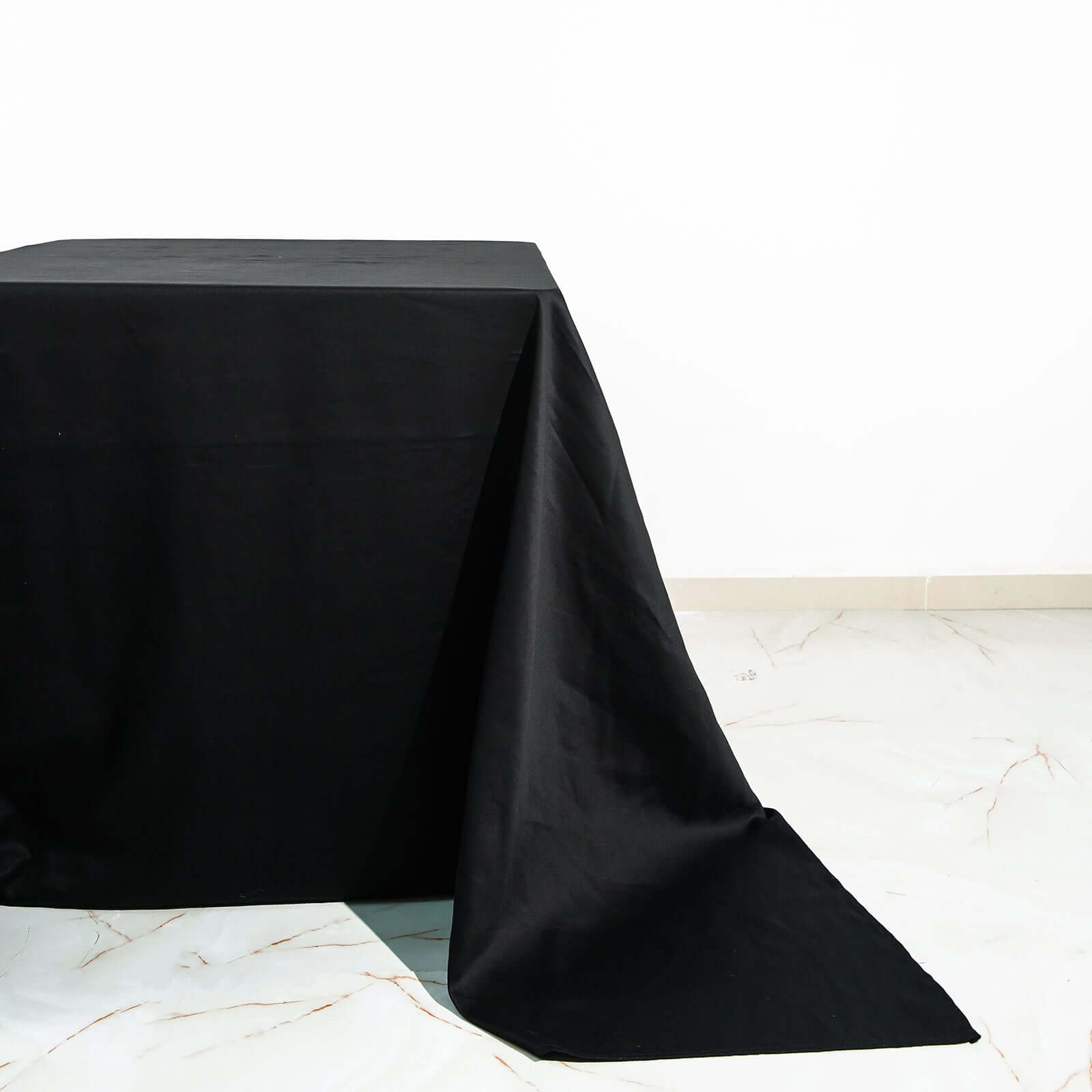 Black 90x90 Square Cotton Tablecloth - Soft, Breathable & Exquisite