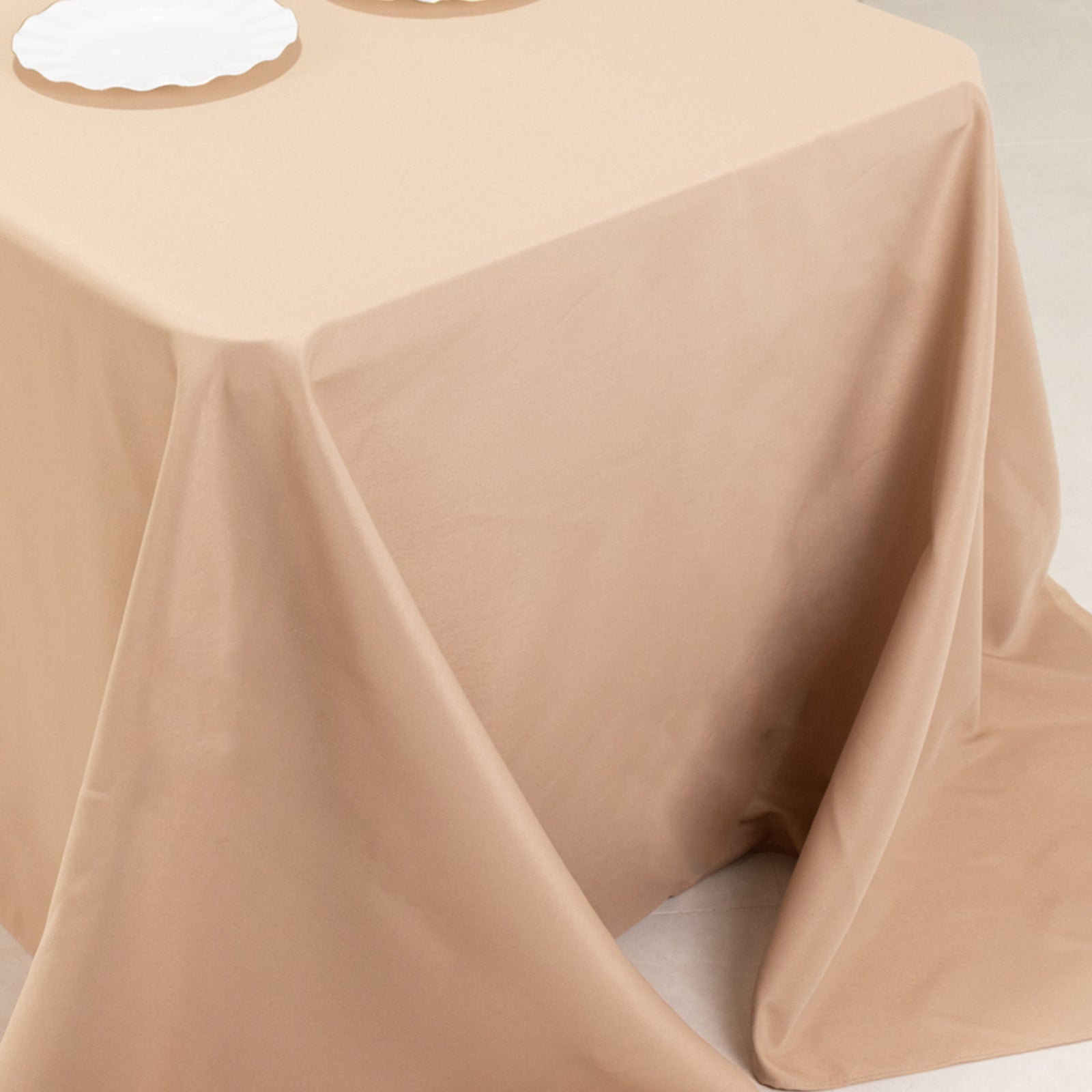 Hot Sale! Seamless 220GSM Stain-Resistant Nude Premium Polyester Rectangle Tablecloth 90x156
