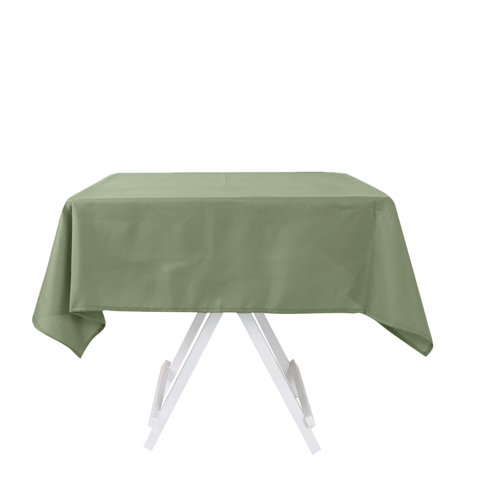 Wrinkle-Resistant & Durable 54x54 Polyester Square Tablecloth in Dusty Sage Green