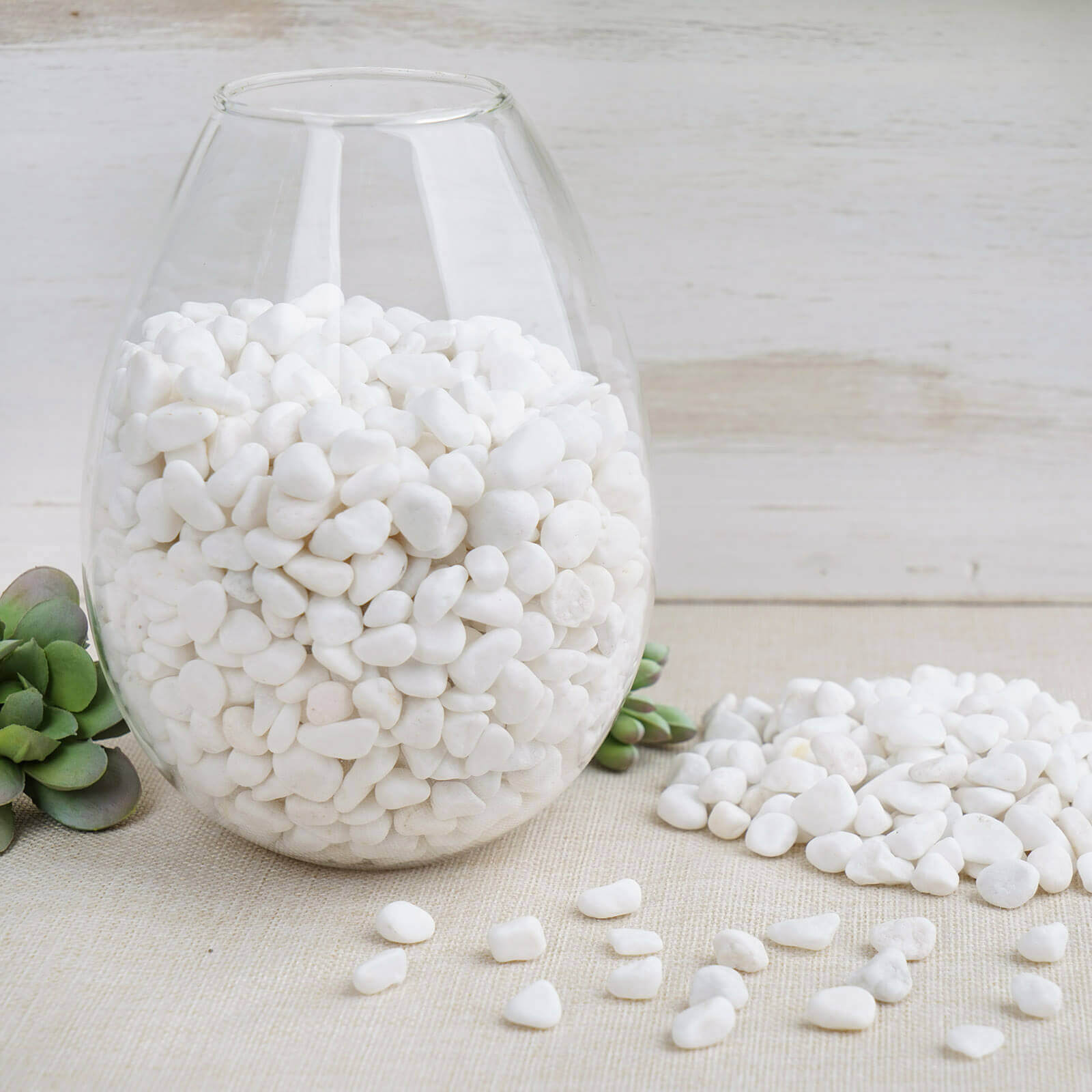 2 Lbs Decorative White Crushed Gravel for Vase Fillers