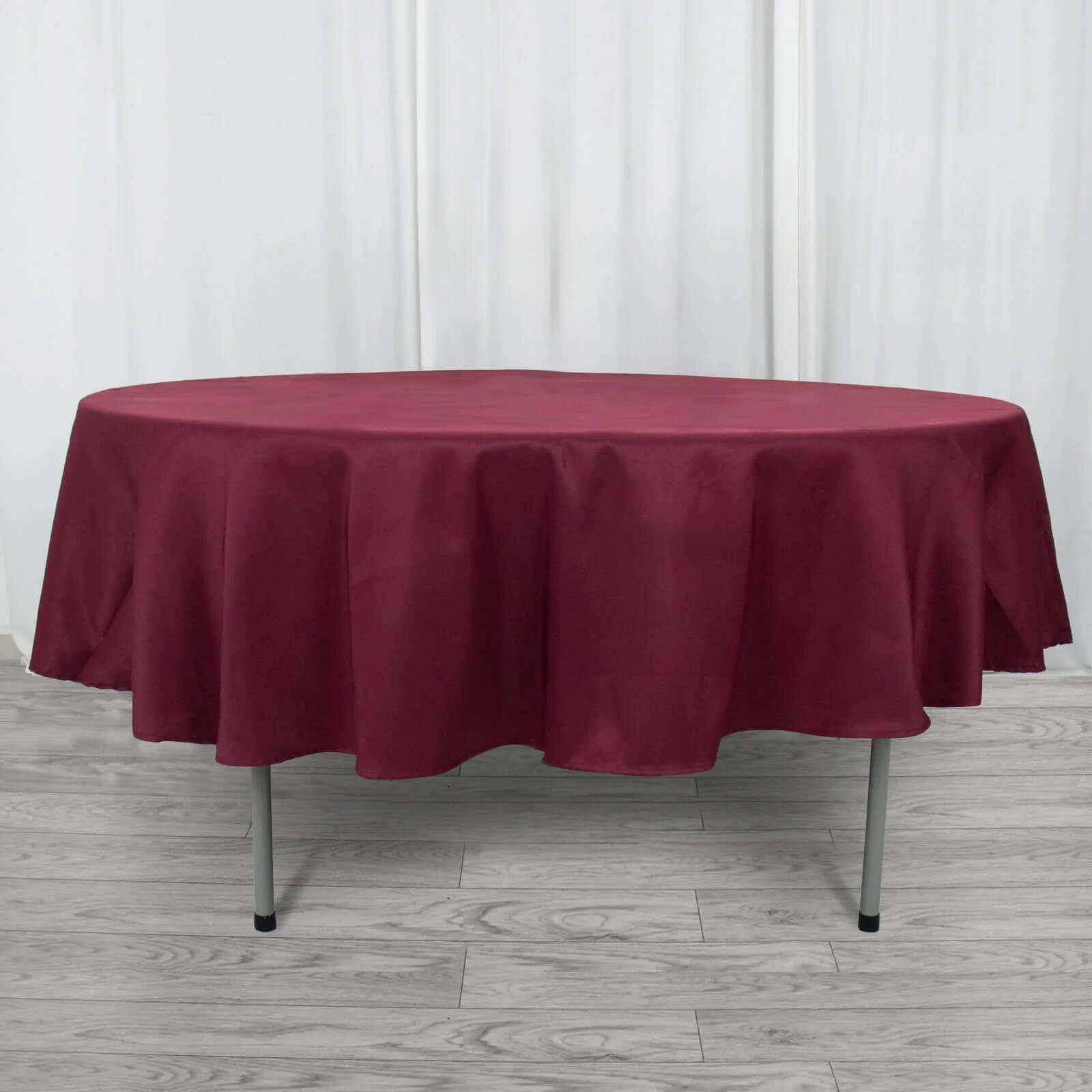 Hot Sale! 90-Inch Burgundy Premium Polyester Round Tablecloth - Stain & Wrinkle Resistant
