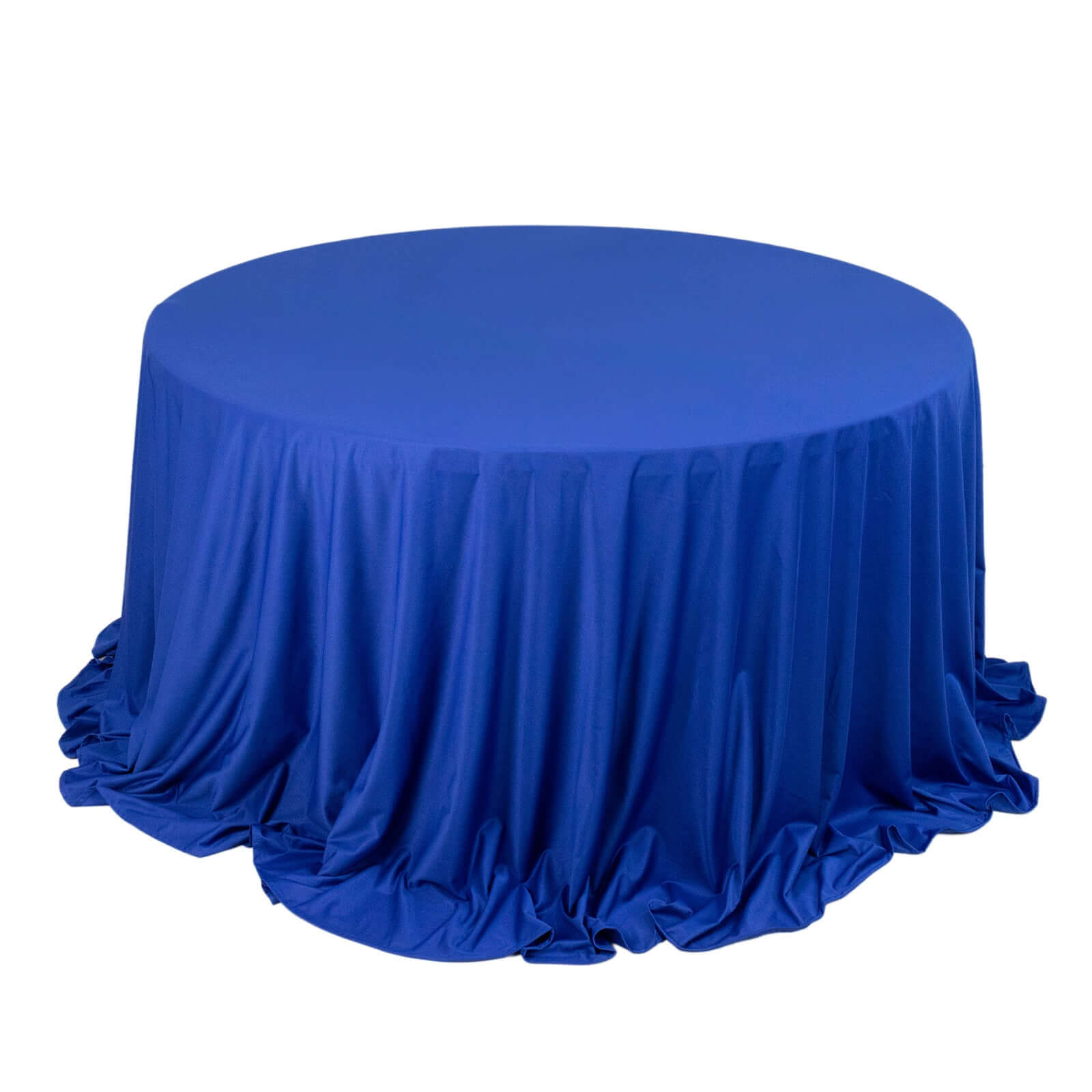 Exclusive Royal Blue 132' Scuba Round Tablecloth - Wrinkle & Stain Free