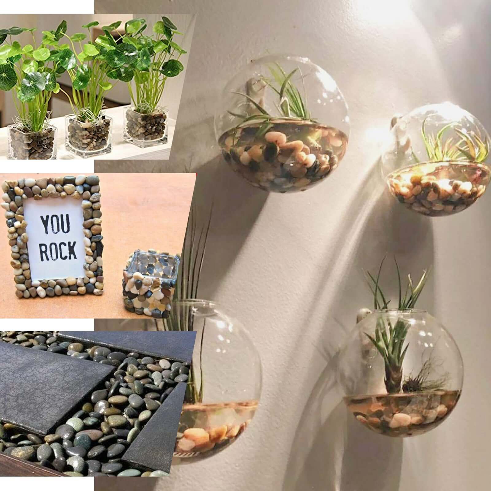 2Lb Polished Natural Assorted Decorative Stones for Vases, Landscaping & Aquariums